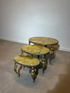 Onyx and brass nest of tables