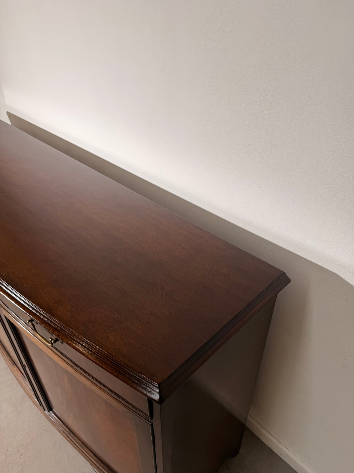 Large Antique Mahogany Bow-Front Sideboard