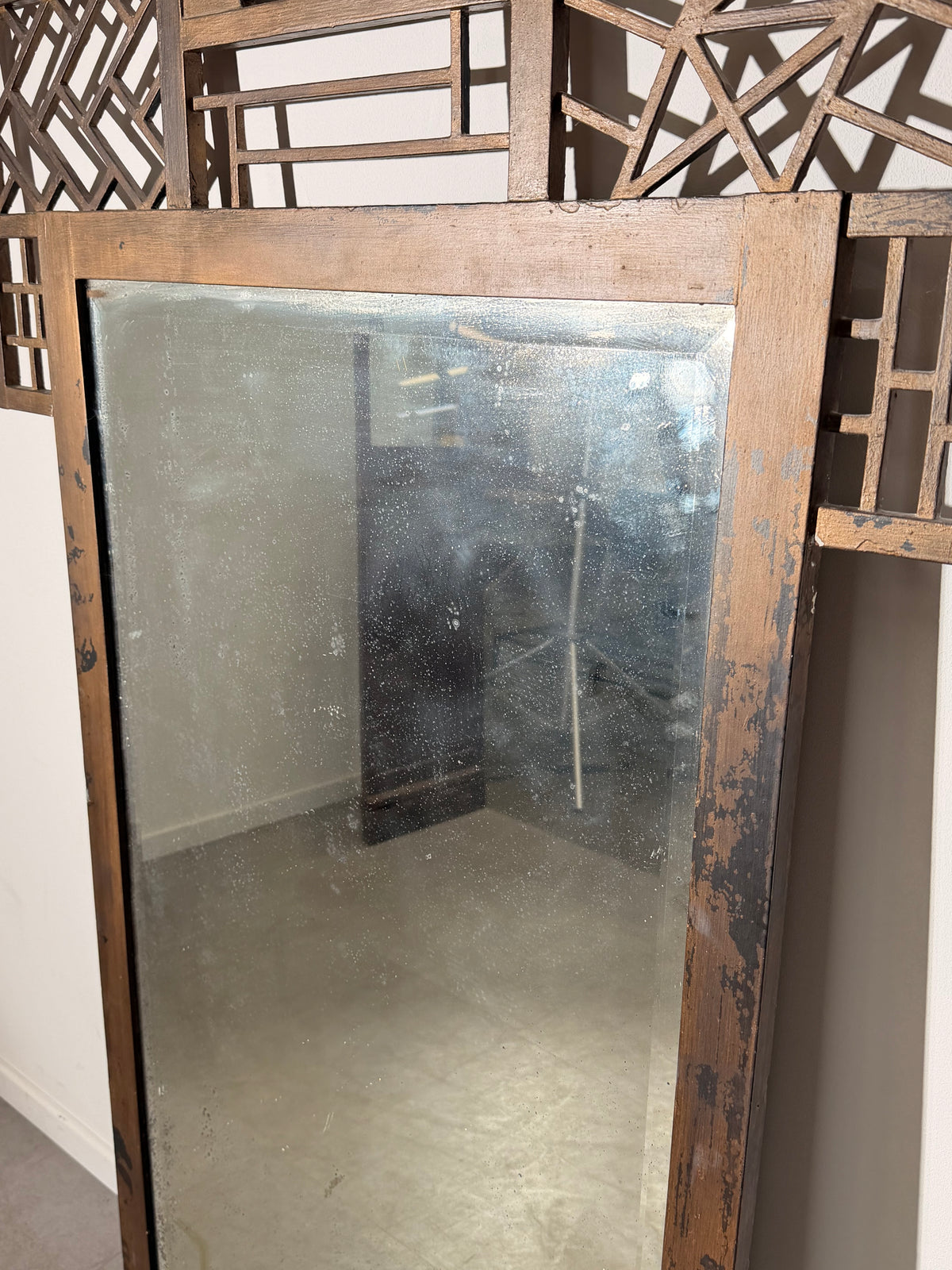 Large Vintage Art Deco Geometric Mirror