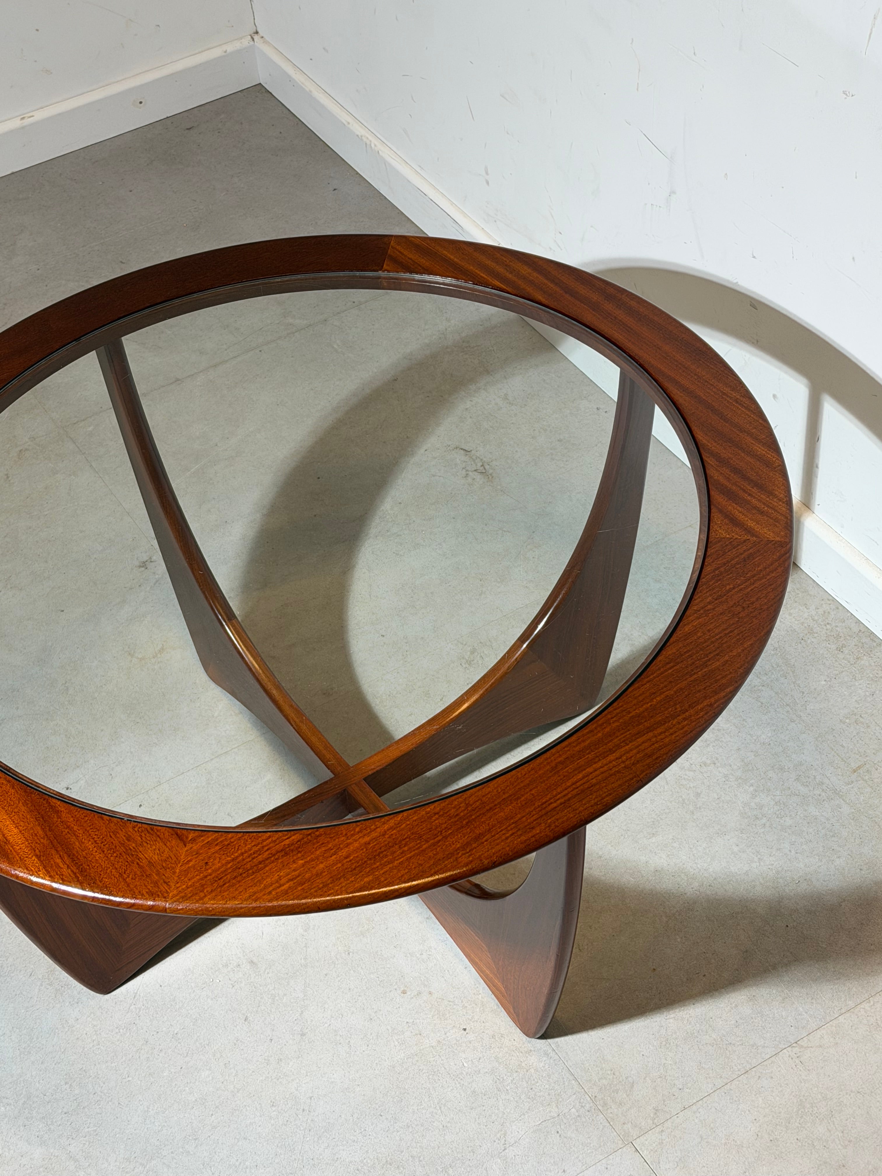 G-Plan “Astro” Round Coffee Table in Teak and Glass – Mid-Century Modern Icon