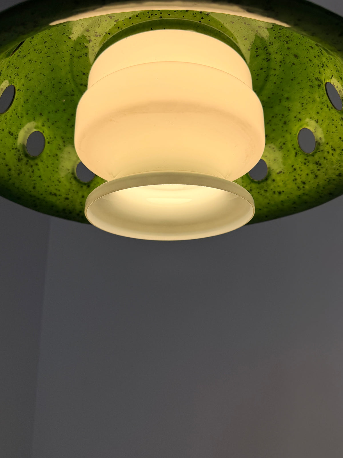 Vintage Green Enamel Pendant Lamp
