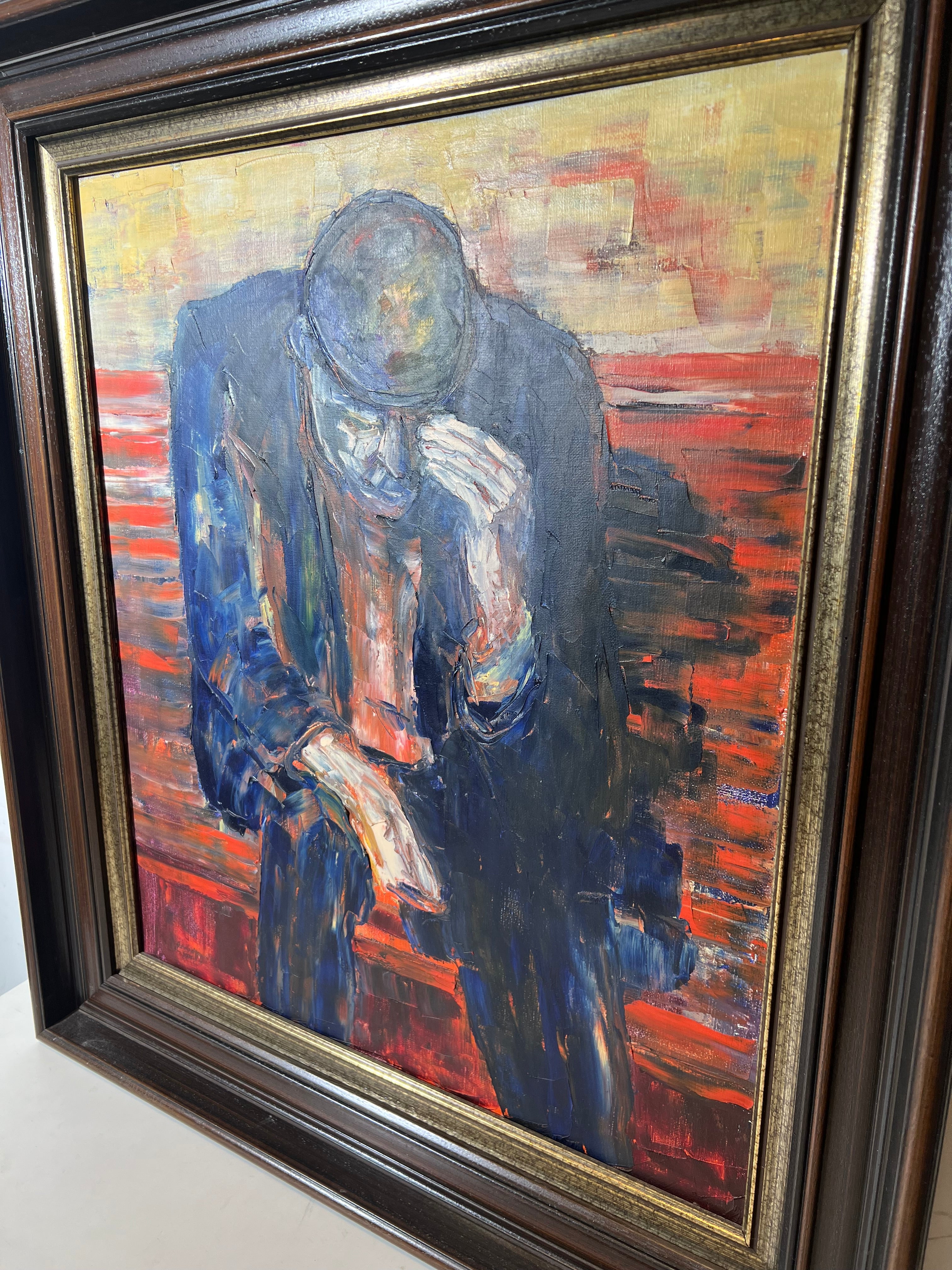 J. Grandjean “De Denker” – Expressive Oil Painting