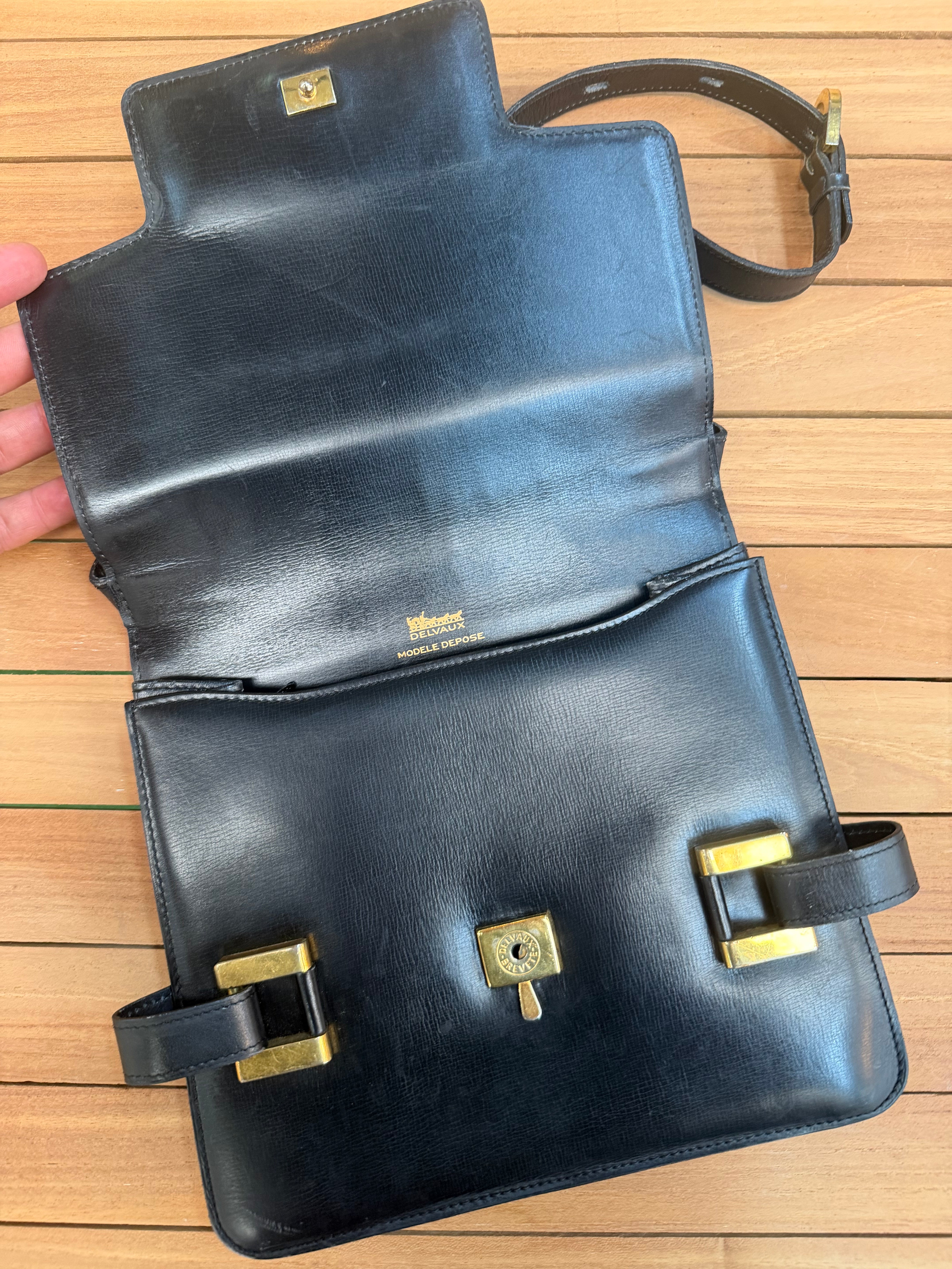 Delvaux “Xylophone” Bag – Black Leather – 24 x 22