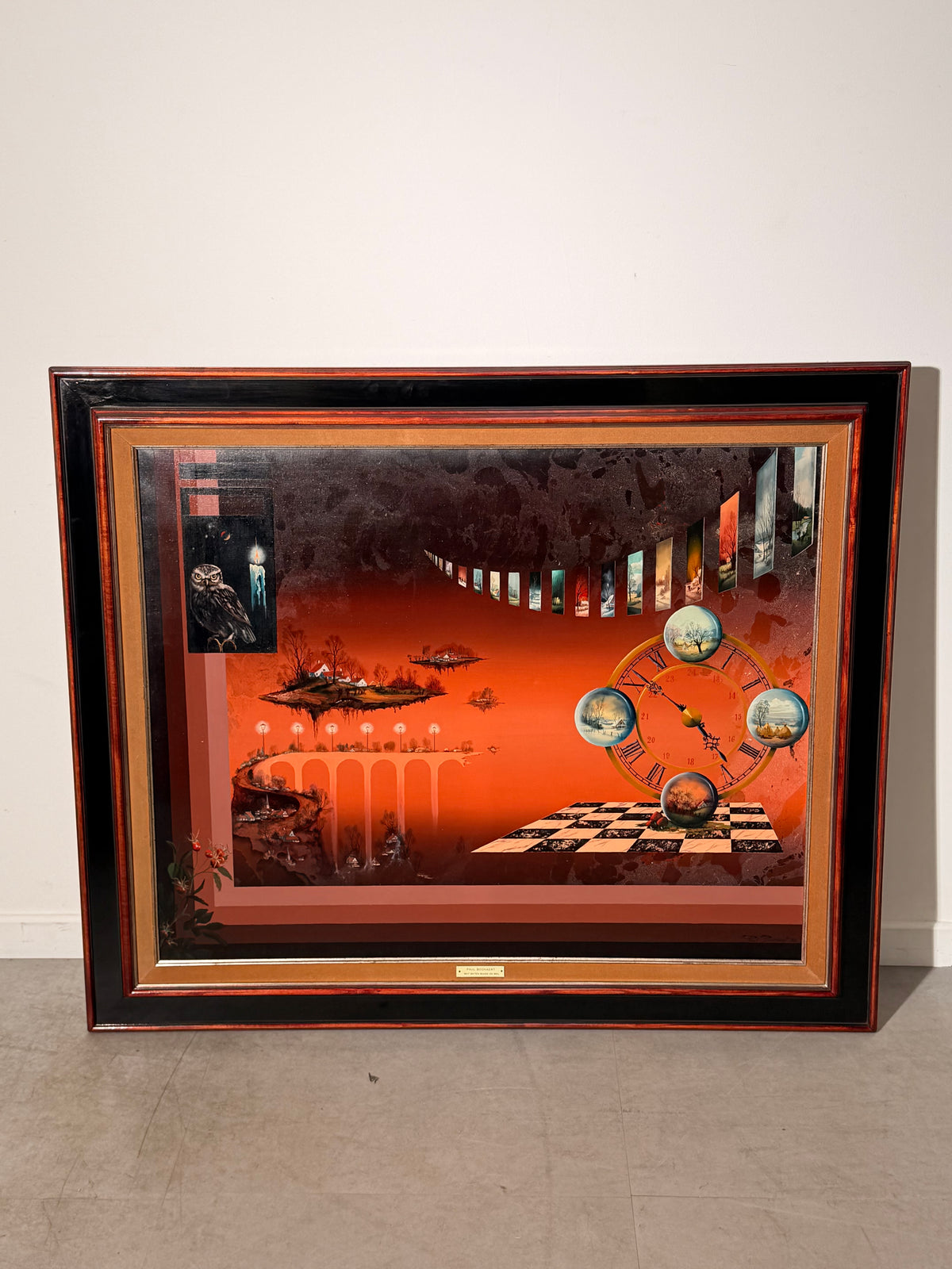 Paul Boonaert – “Wat Baten Kaars en Bril” – Framed Surrealist Artwork