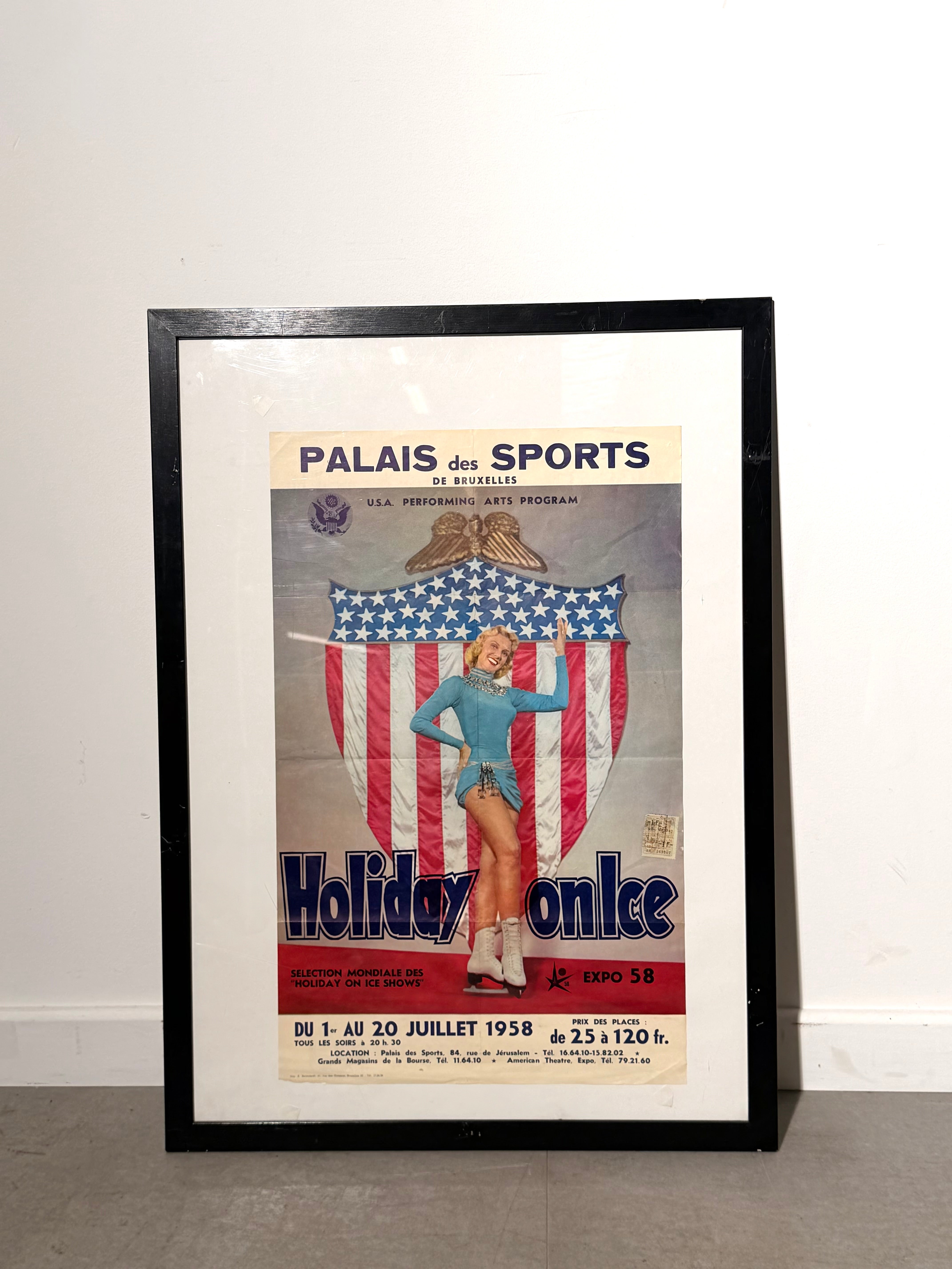Original Expo 58 Holiday on Ice Poster | Palais des Sports Brussels 1958