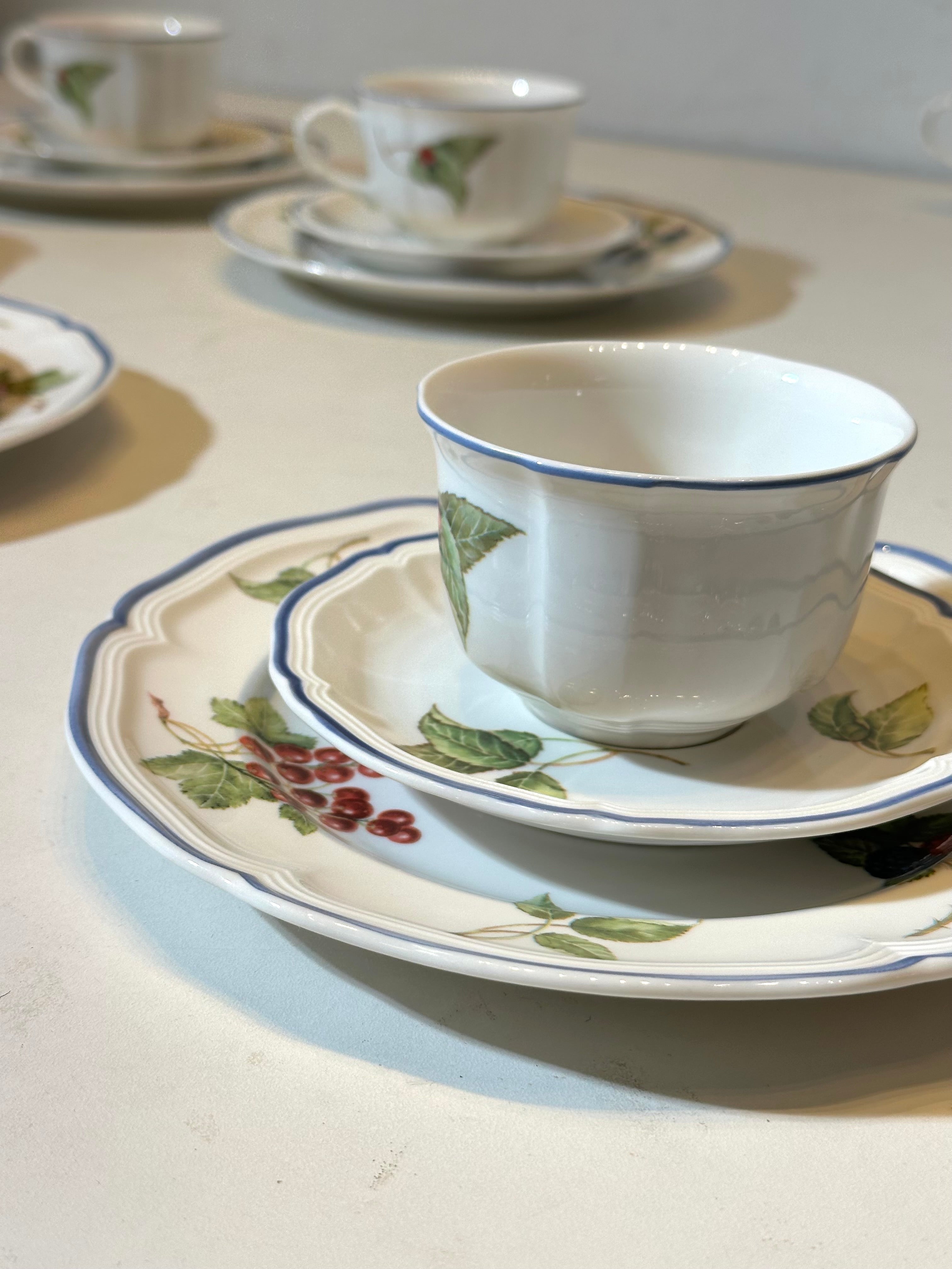 Villeroy & Boch Porcelain Tea Set with Botanical Decor "Cottage"