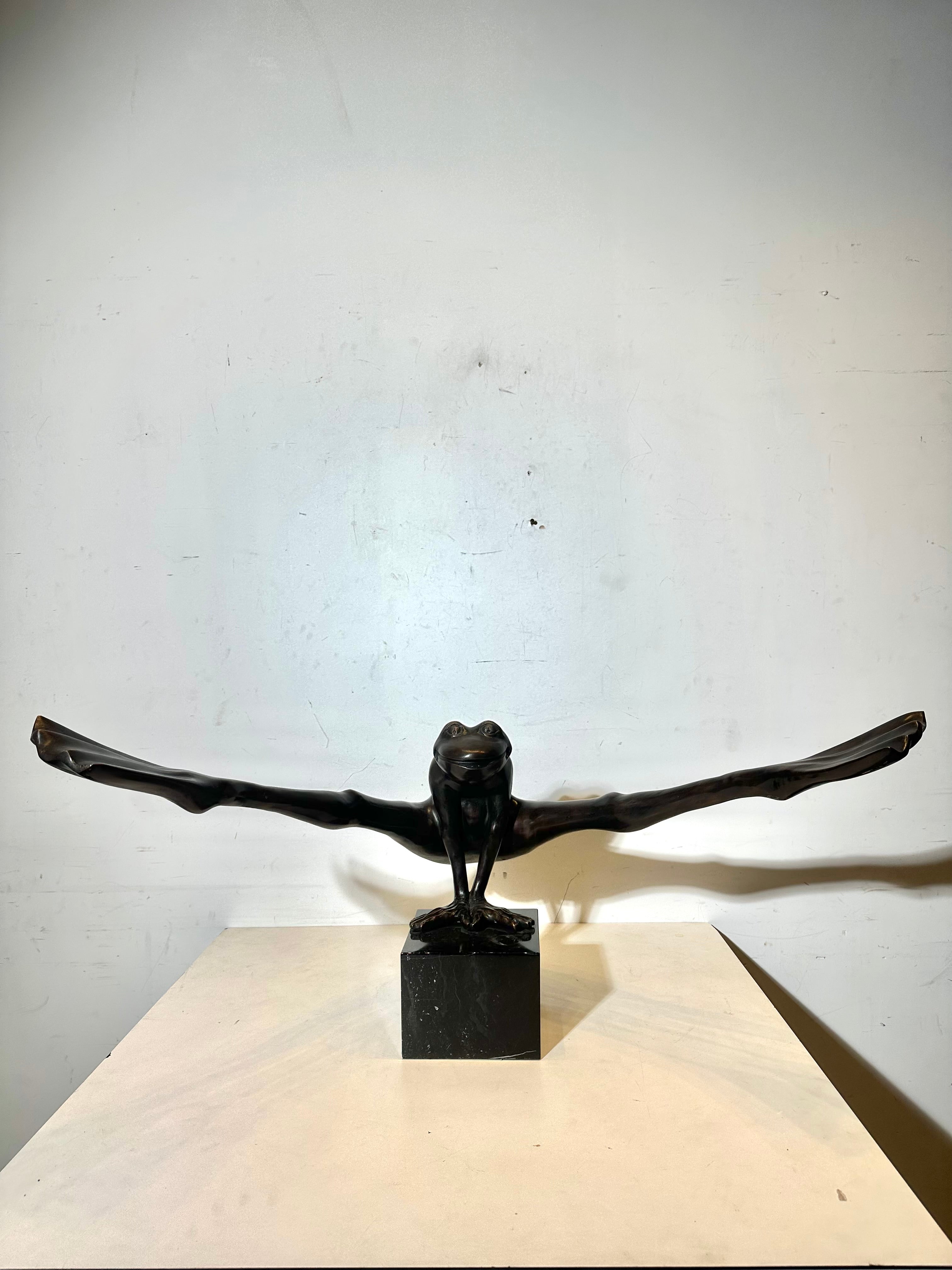 Bronze Frog Sculpture