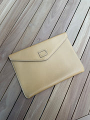 Delvaux “Fusée” Clutch – Cognac Leather