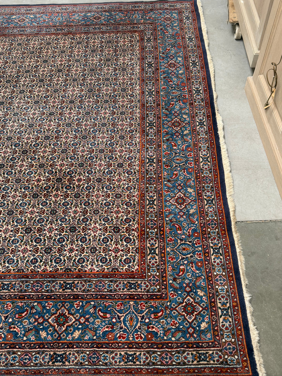 Vintage Hand-Knotted Persian Mud Rug – 357 × 255 cm