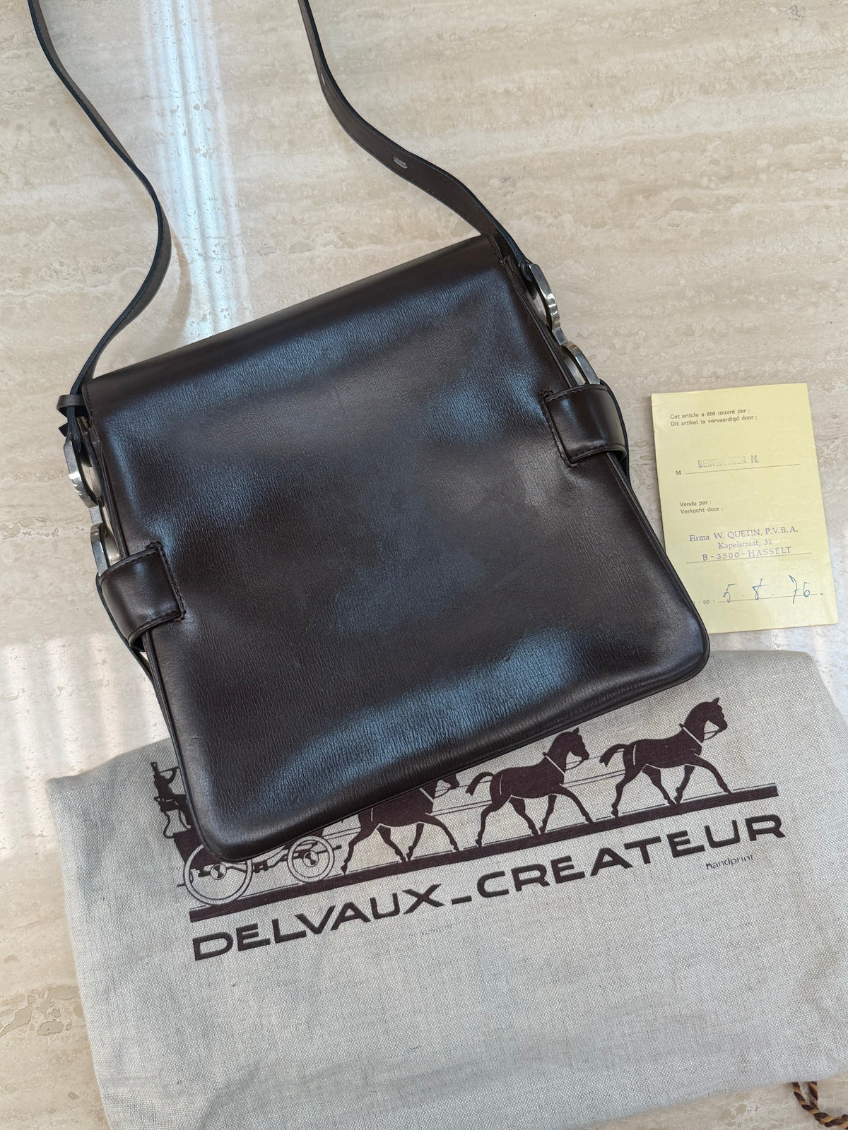 Vintage Delvaux Leather Handbag – With Dust Bag & Certificate