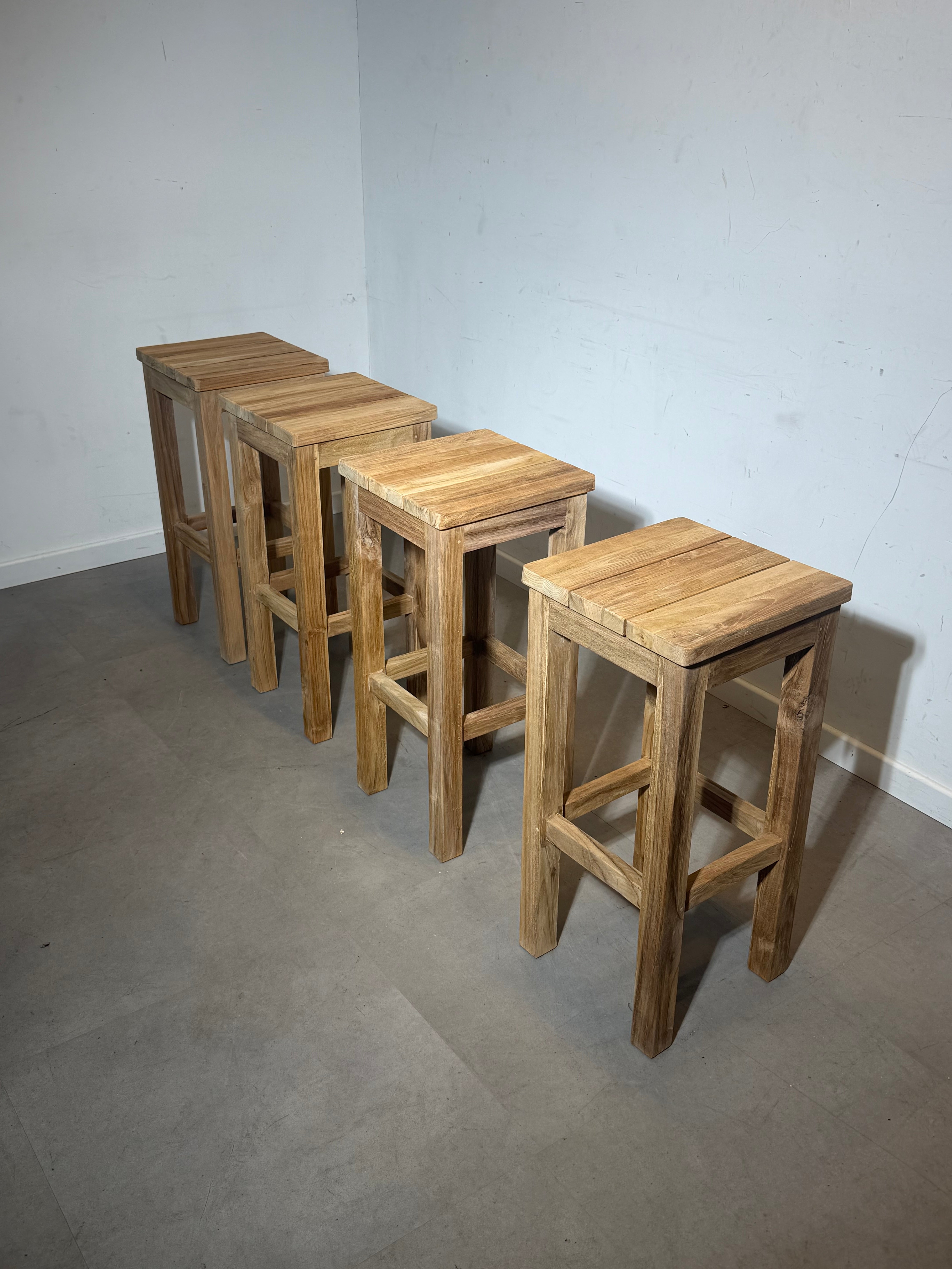 Solid Teak Outdoor Bar Stool – 77 cm – New – Natural Wood – Heavy Quality – Sold per Piece