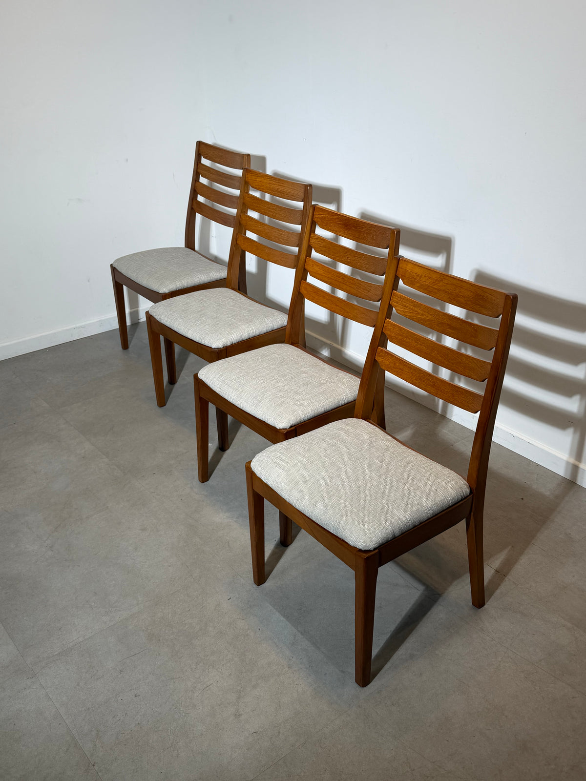 Set of Four Nathan Teak Dining Chairs – Mid-Century Modern