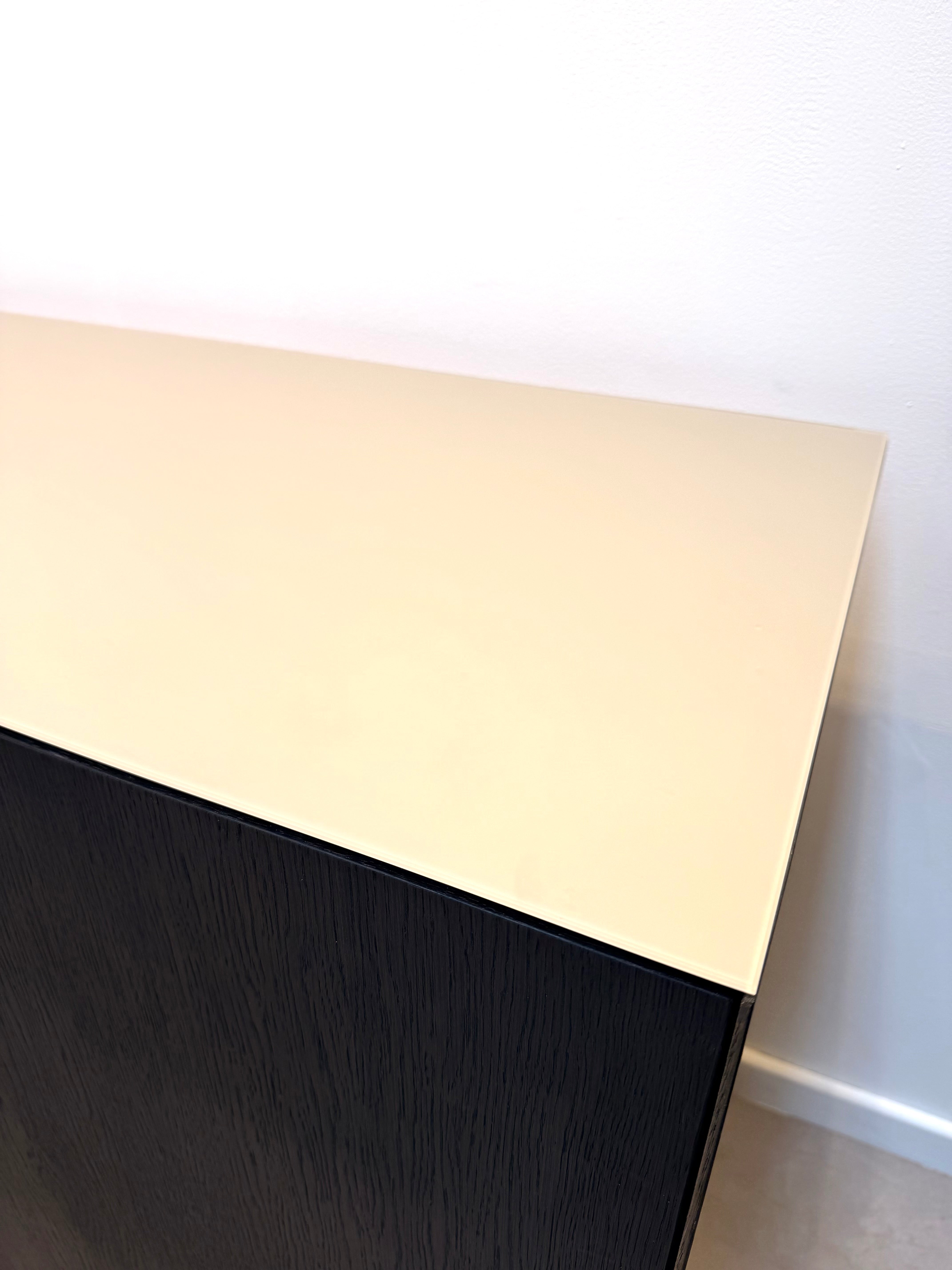Contemporary Wooden Sideboard with Glass Top