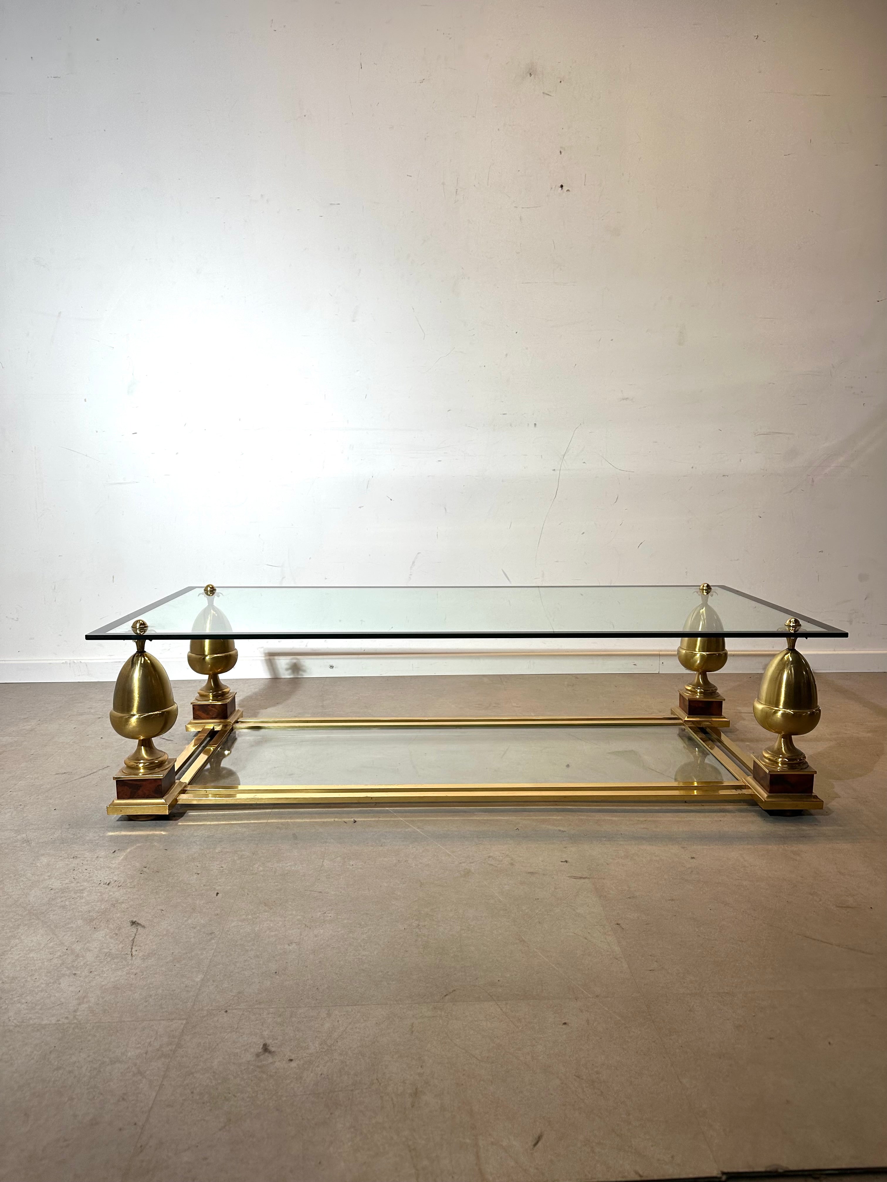Maison Charles brass & glass coffee table