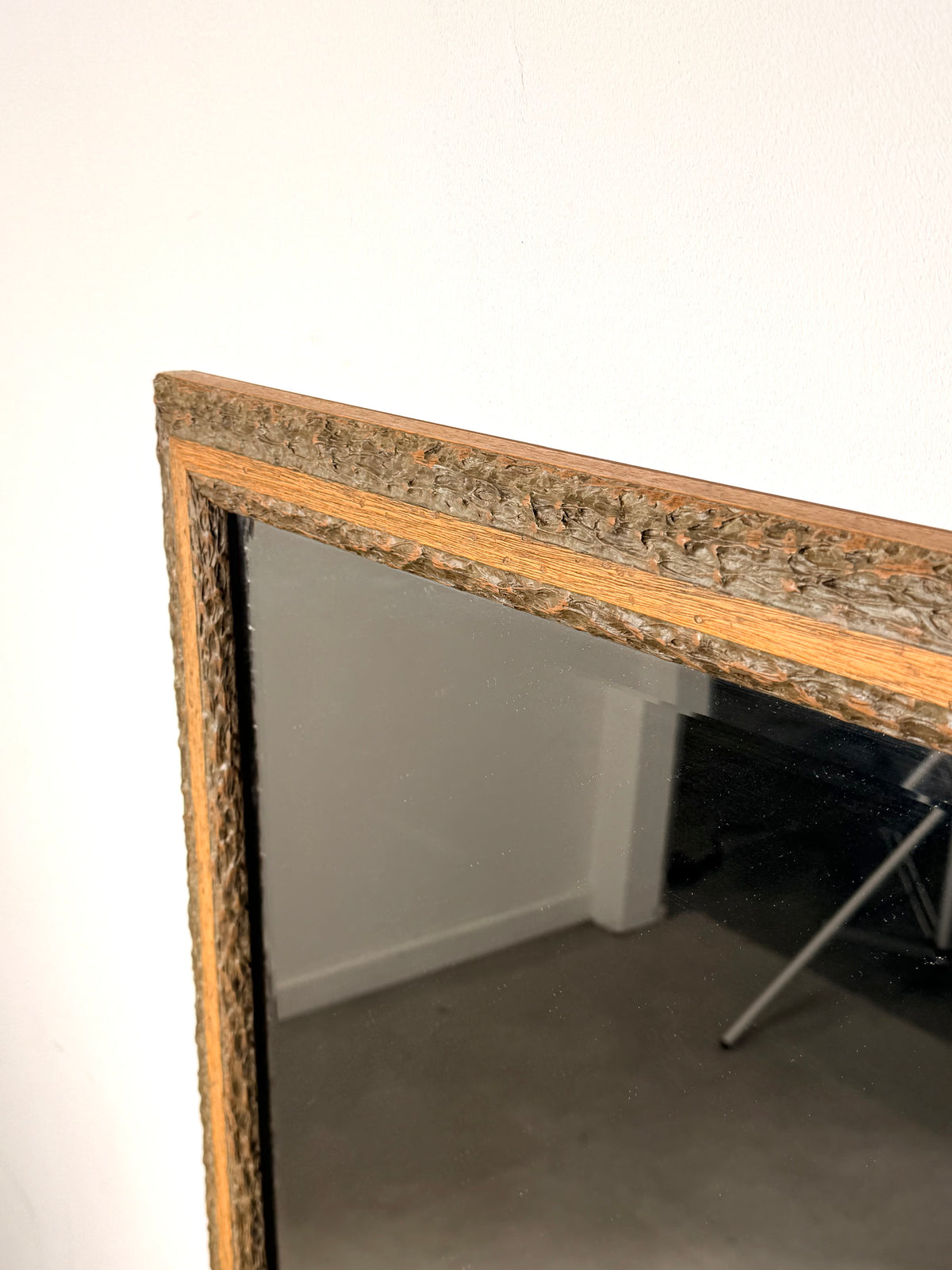 Rustic Bark Wood Framed Wall Mirror