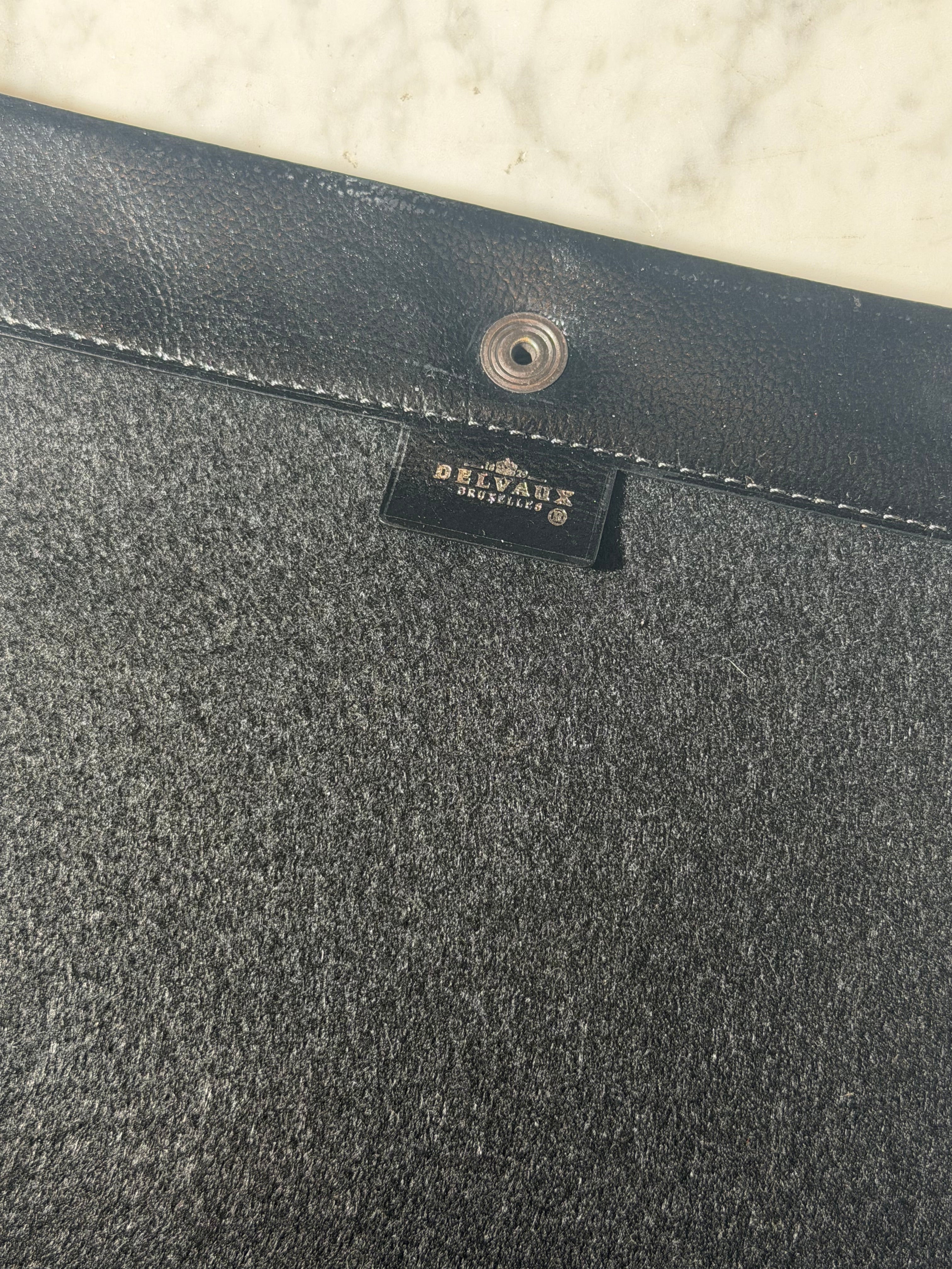 Delvaux Illusion Handbag Black Leather & Interchangeable Canvas Panels
