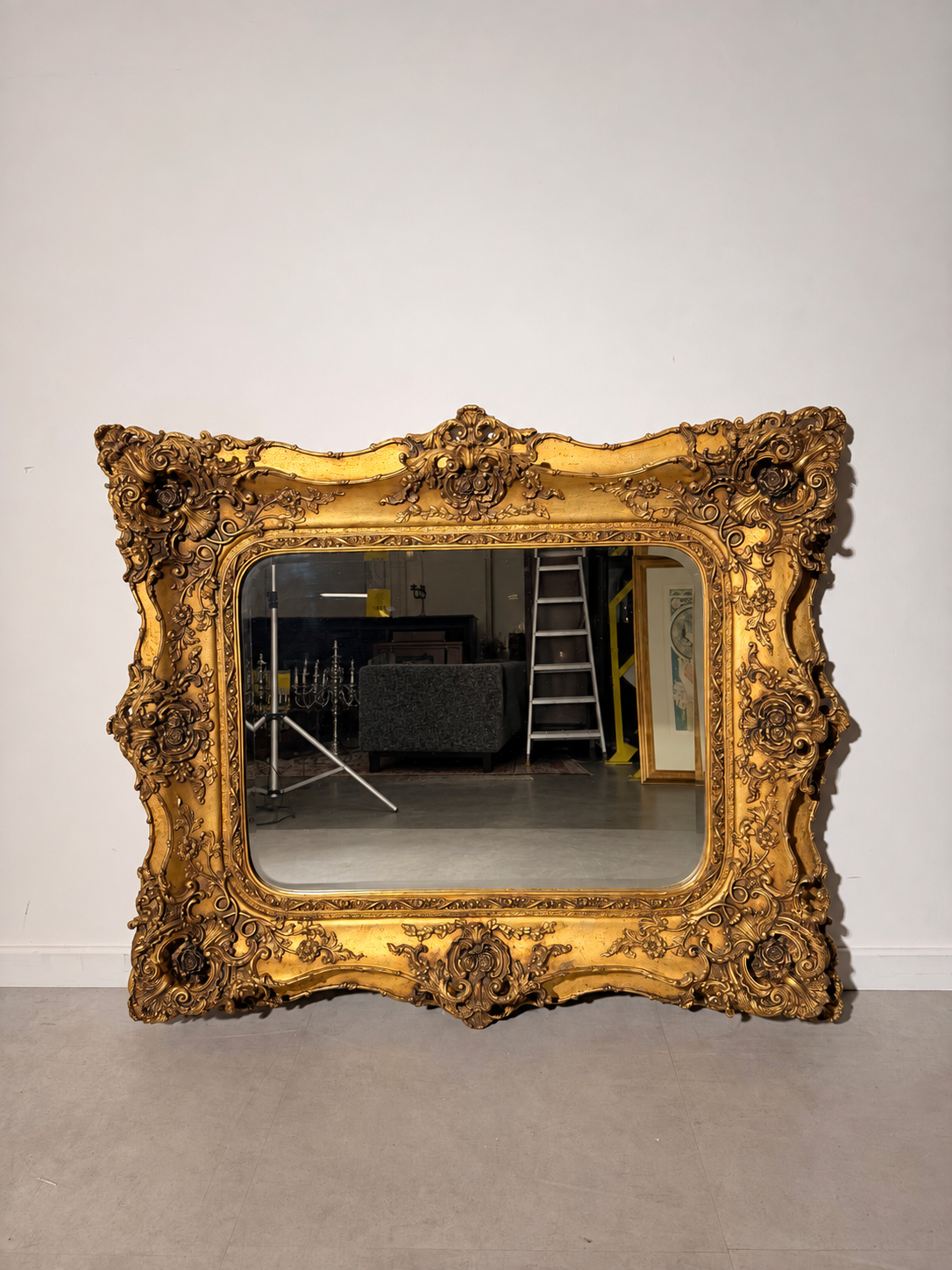 Large Ornate Baroque Gilt Mirror