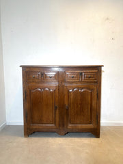 Antique Solid Oak Cabinet Rustic French Style