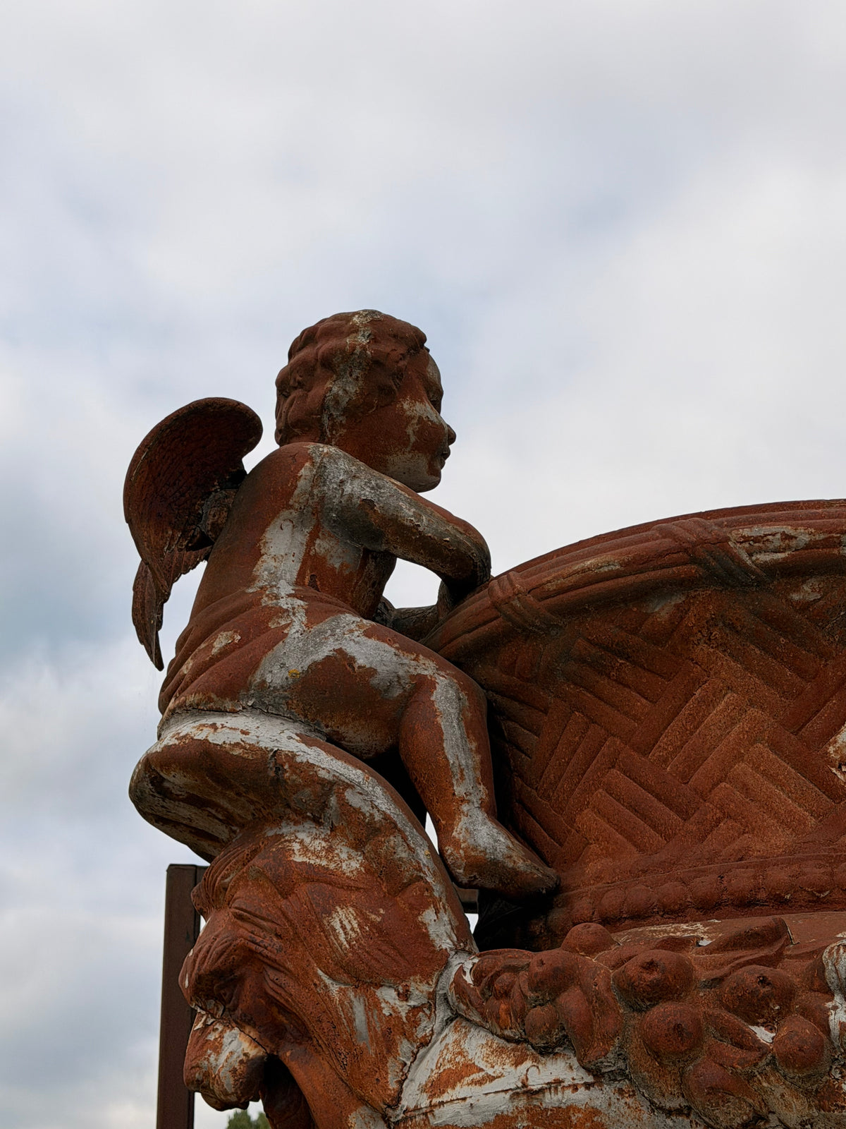 Monumental Cast Iron Garden Urn with Cherubs & Lions. Sold Separately!