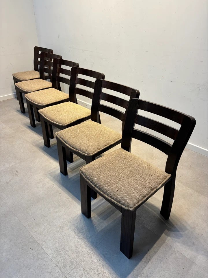 Set of six “Brutalist” chairs
