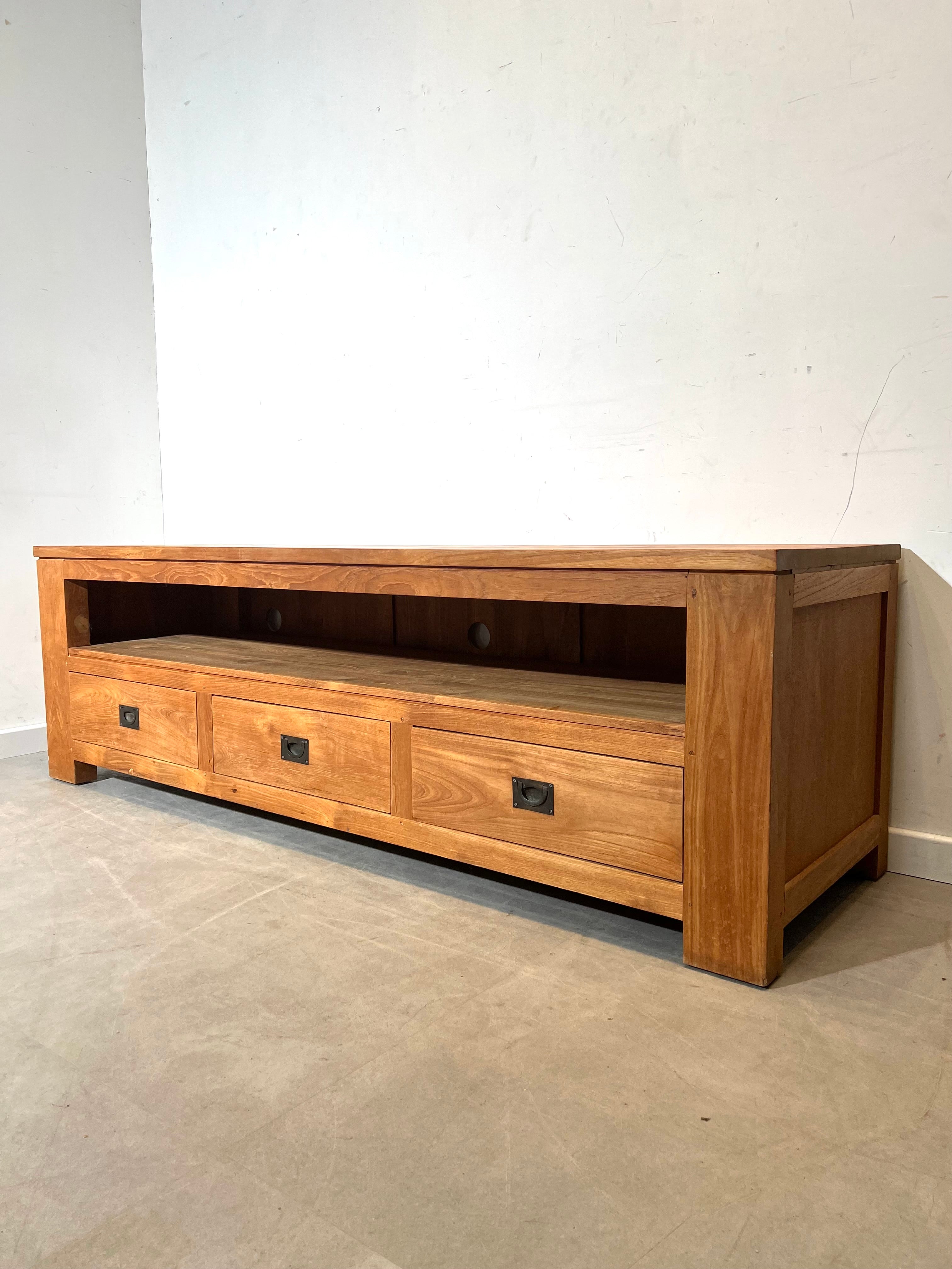 Large Solid Teak TV Cabinet
