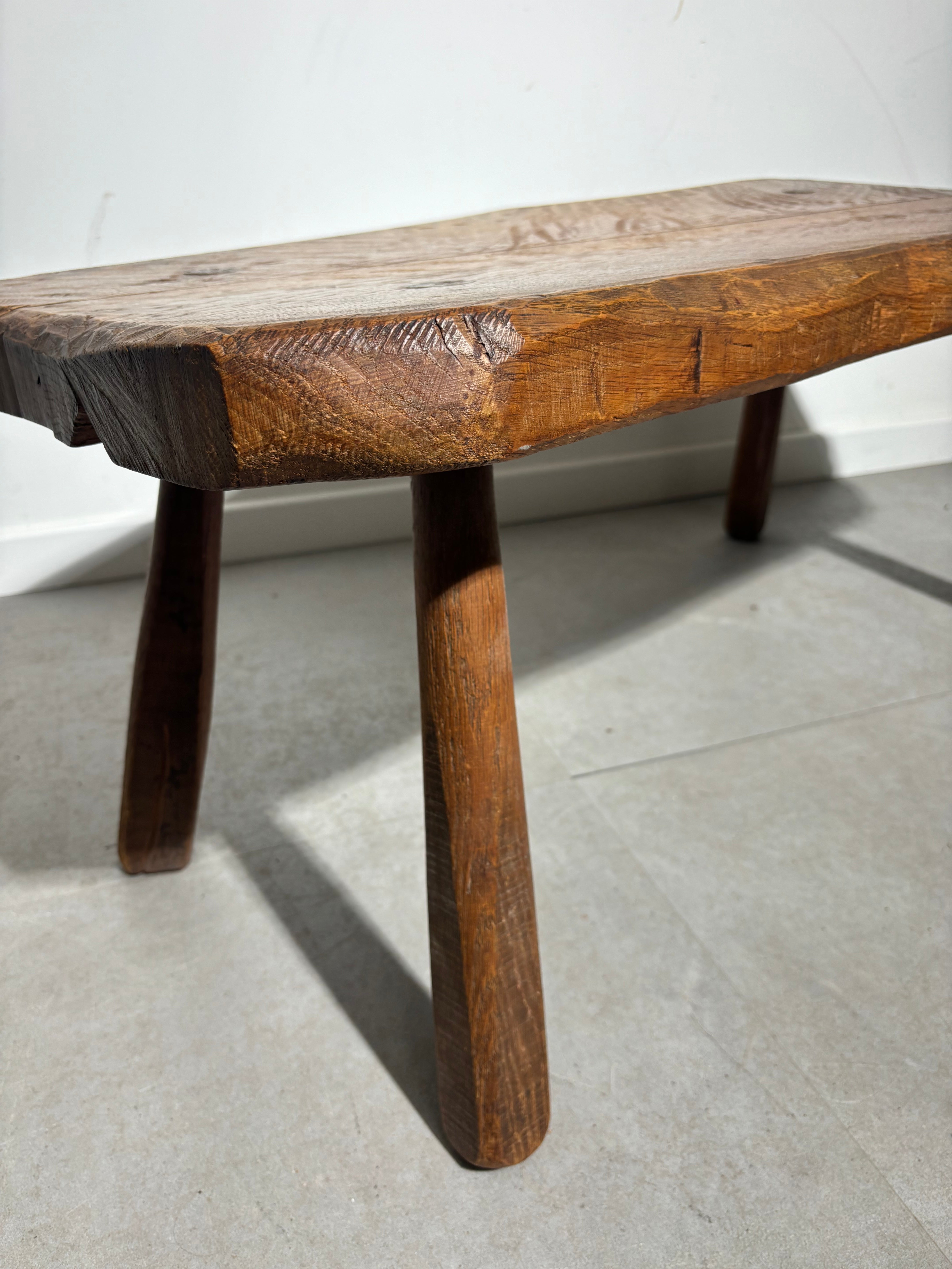 Brutalist solid oak coffeetable