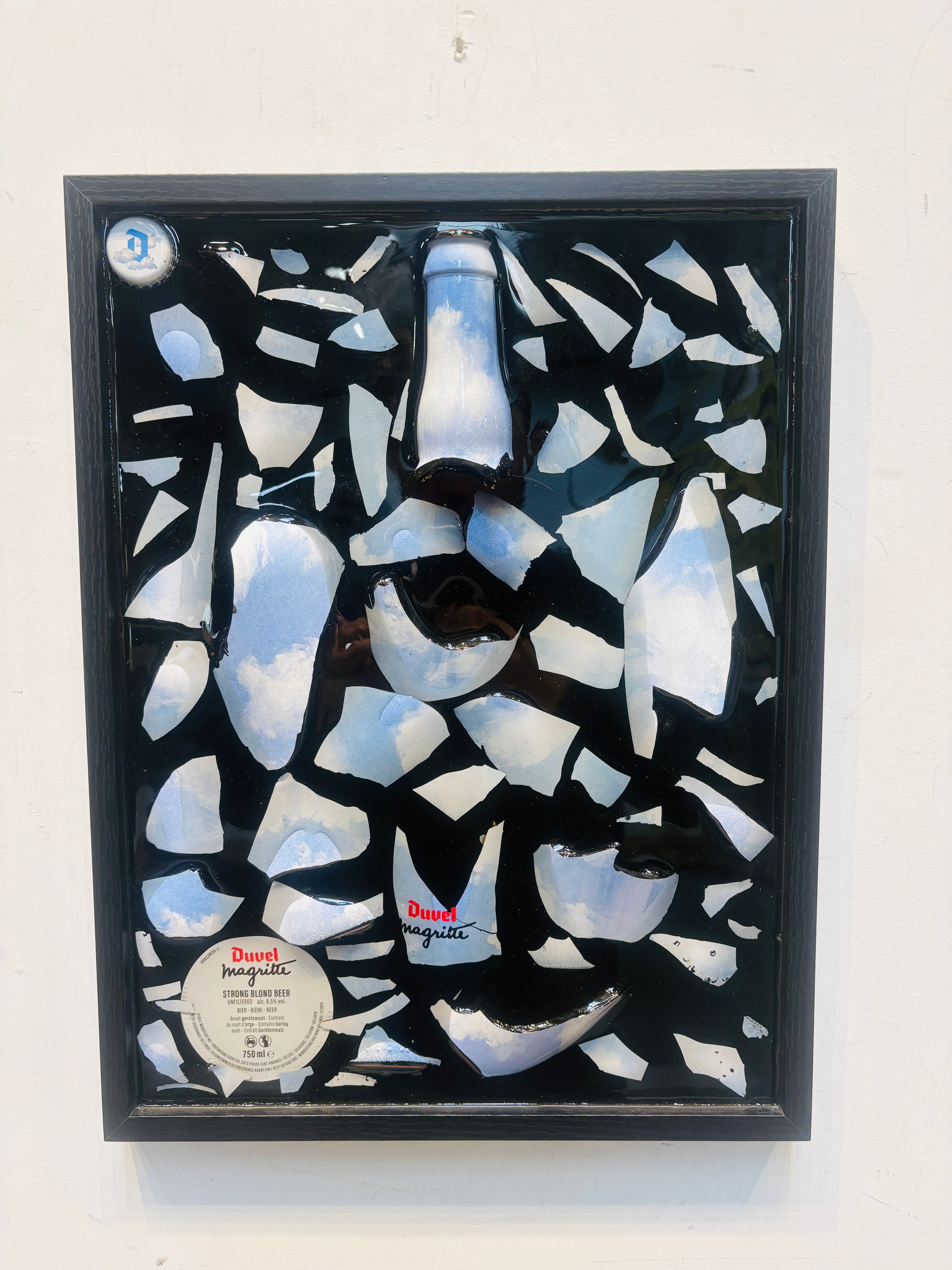 Framed Shattered Duvel Bottle Margritte Edition