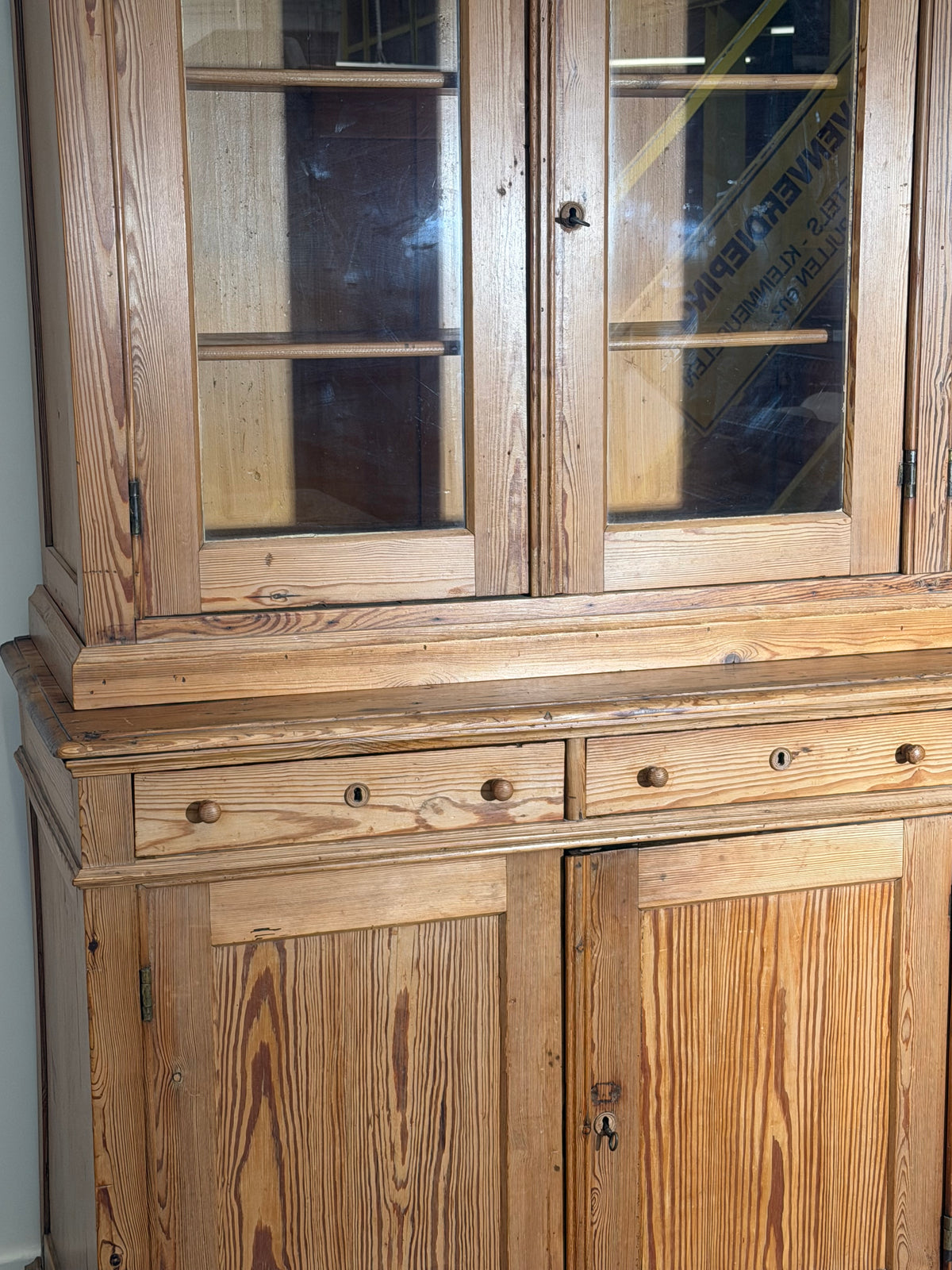 Antique Pine Display Cabinet / Apothecary Cupboard