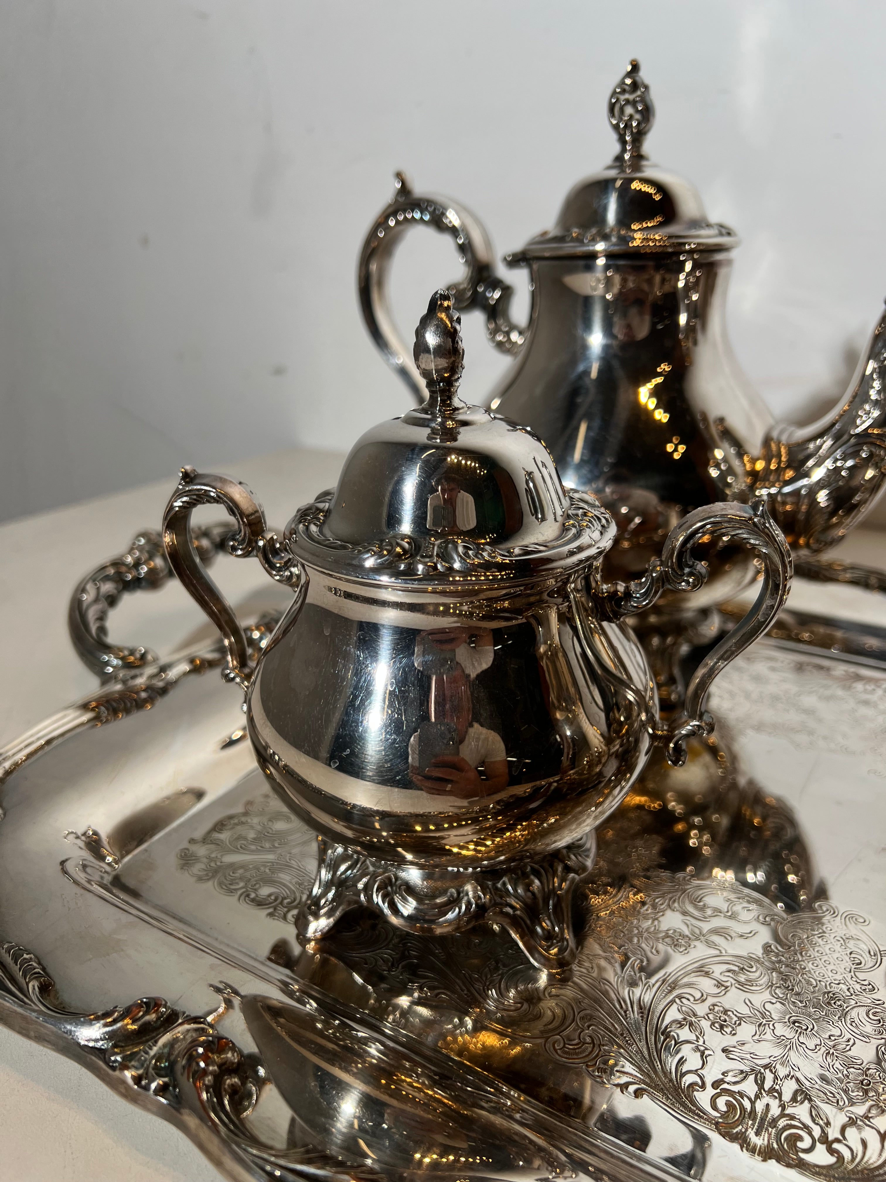 Vintage Rogers Silver Plated Tea & Coffee Service Rodgers & Son