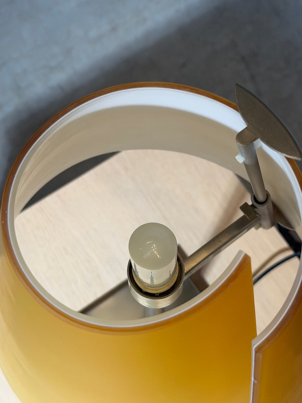 Leucos Table Lamp with Amber Glass Shade