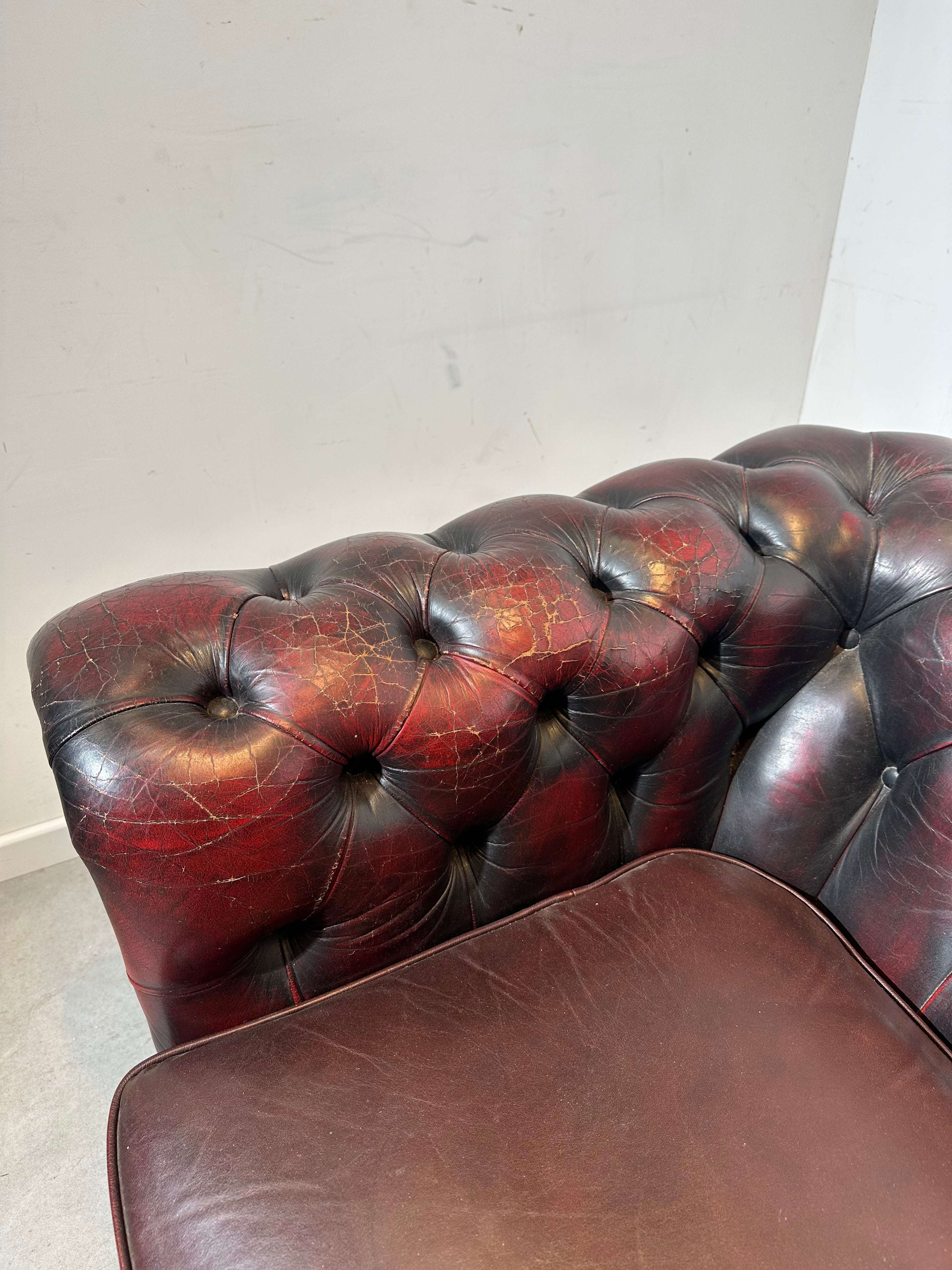 Vintage Chesterfield Oxblood Leather