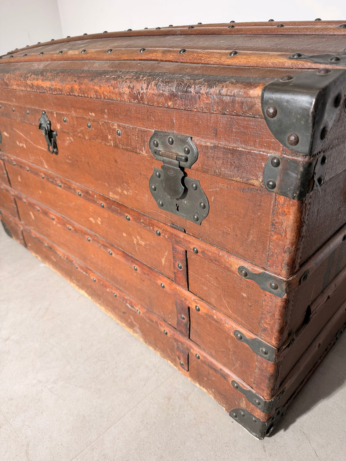Antique Belgian Ange Faucq Travel Trunk – Patented 1893