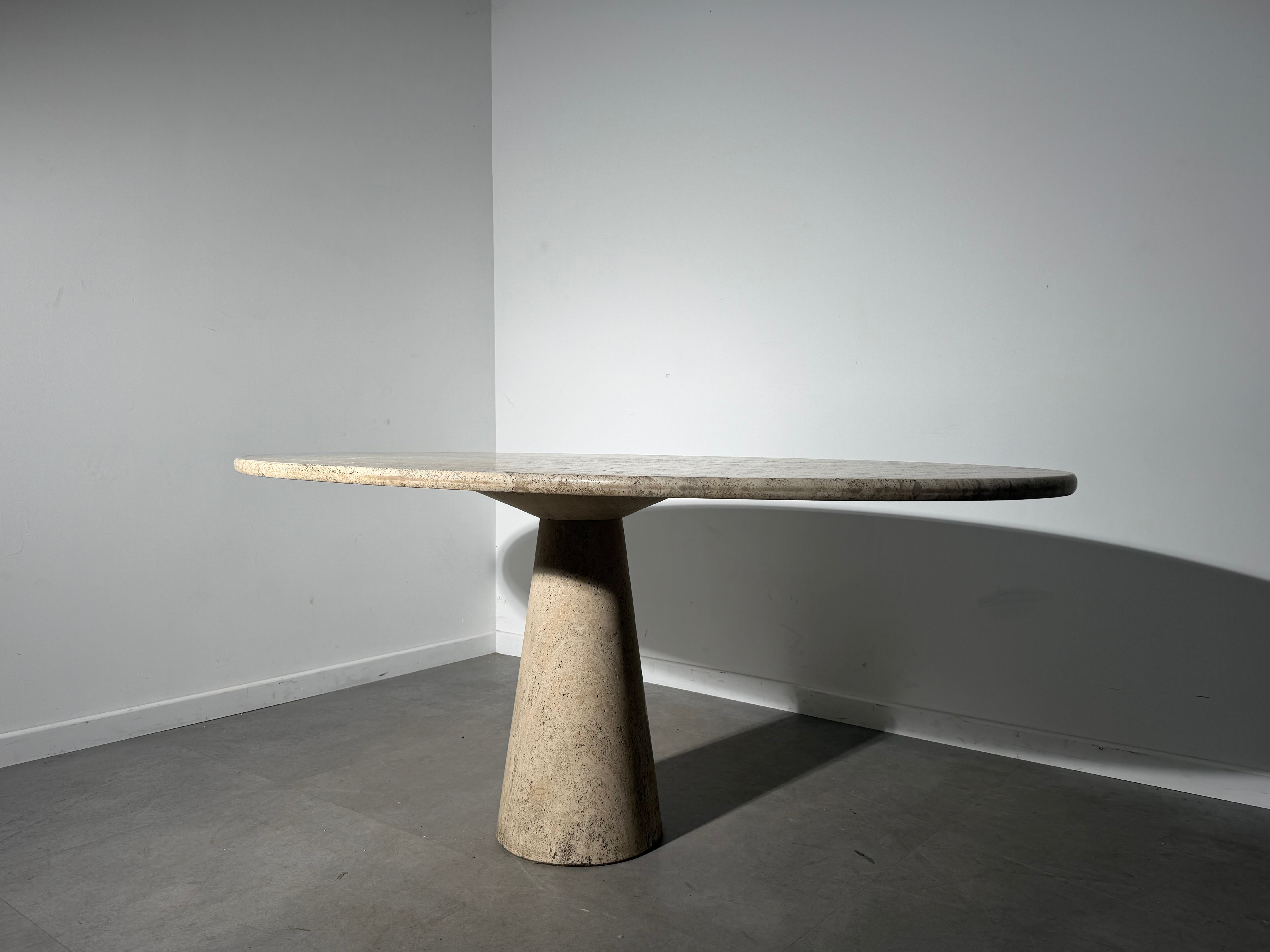Italian 1970’s Travertine Dining Table for Skipper, Attributed to Angelo Mangiarotti