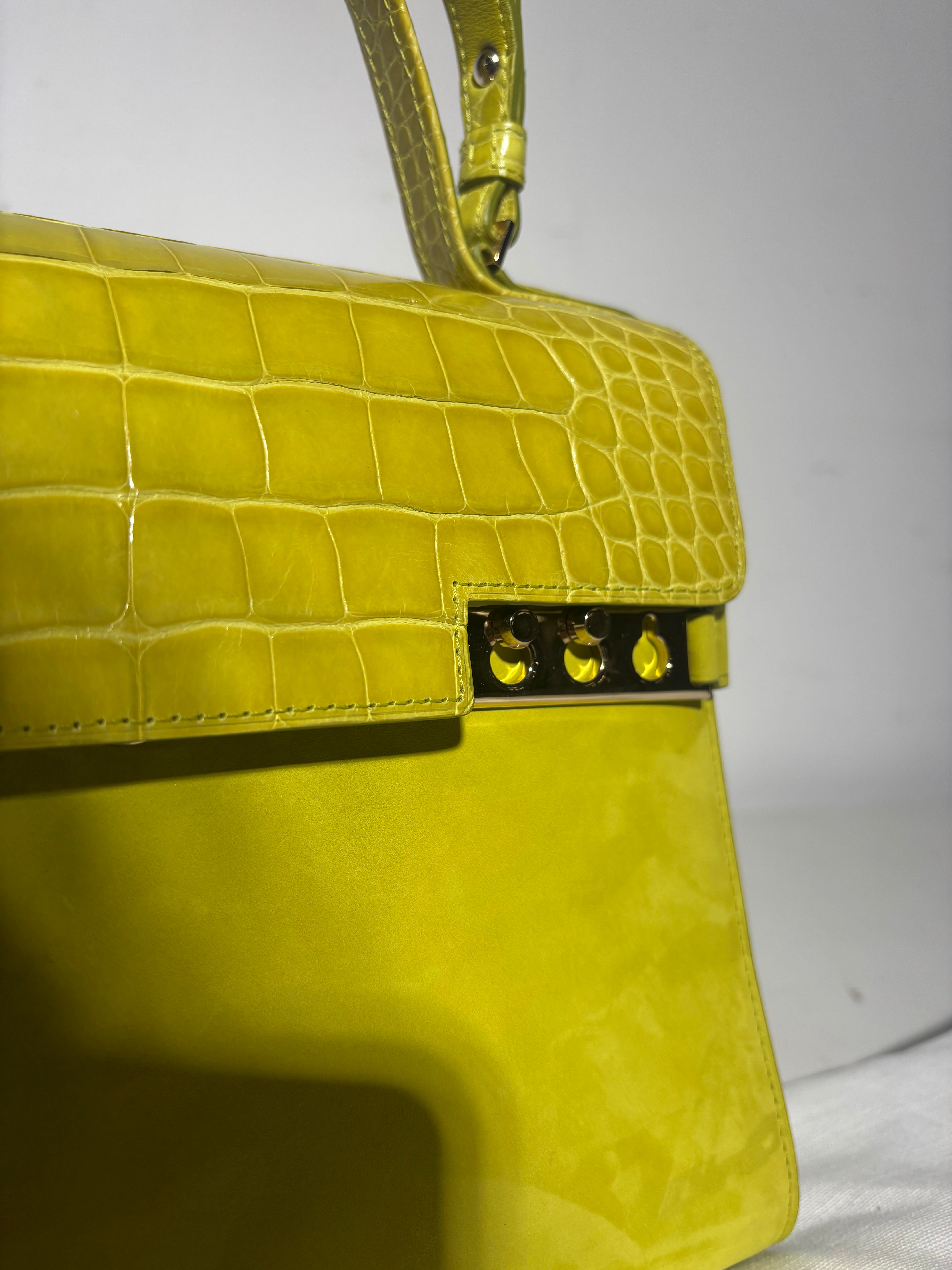 Delvaux Tempête Limited Edition Croco & Suede MM