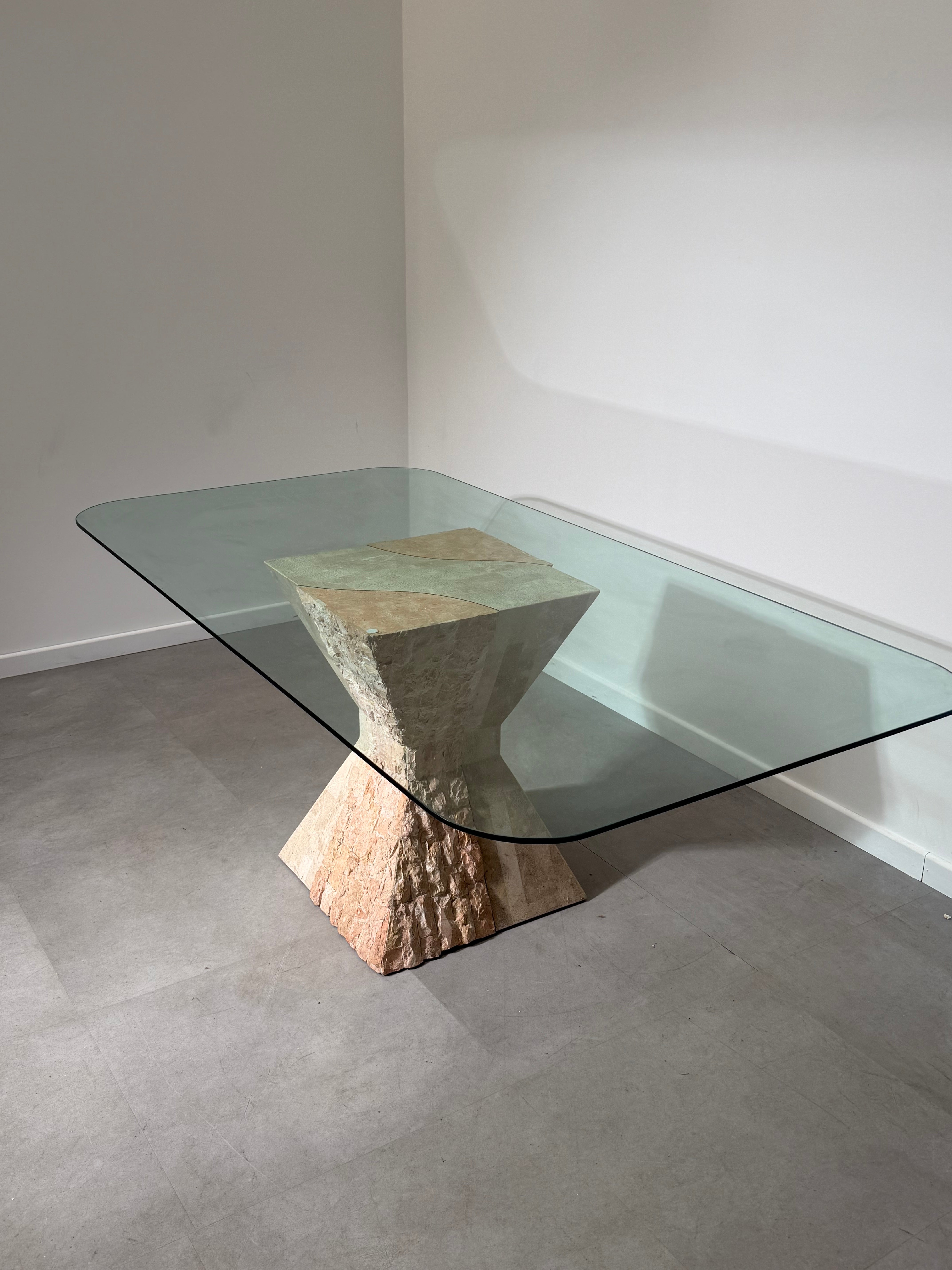 Mactan Stone Dining Table with Glass Top