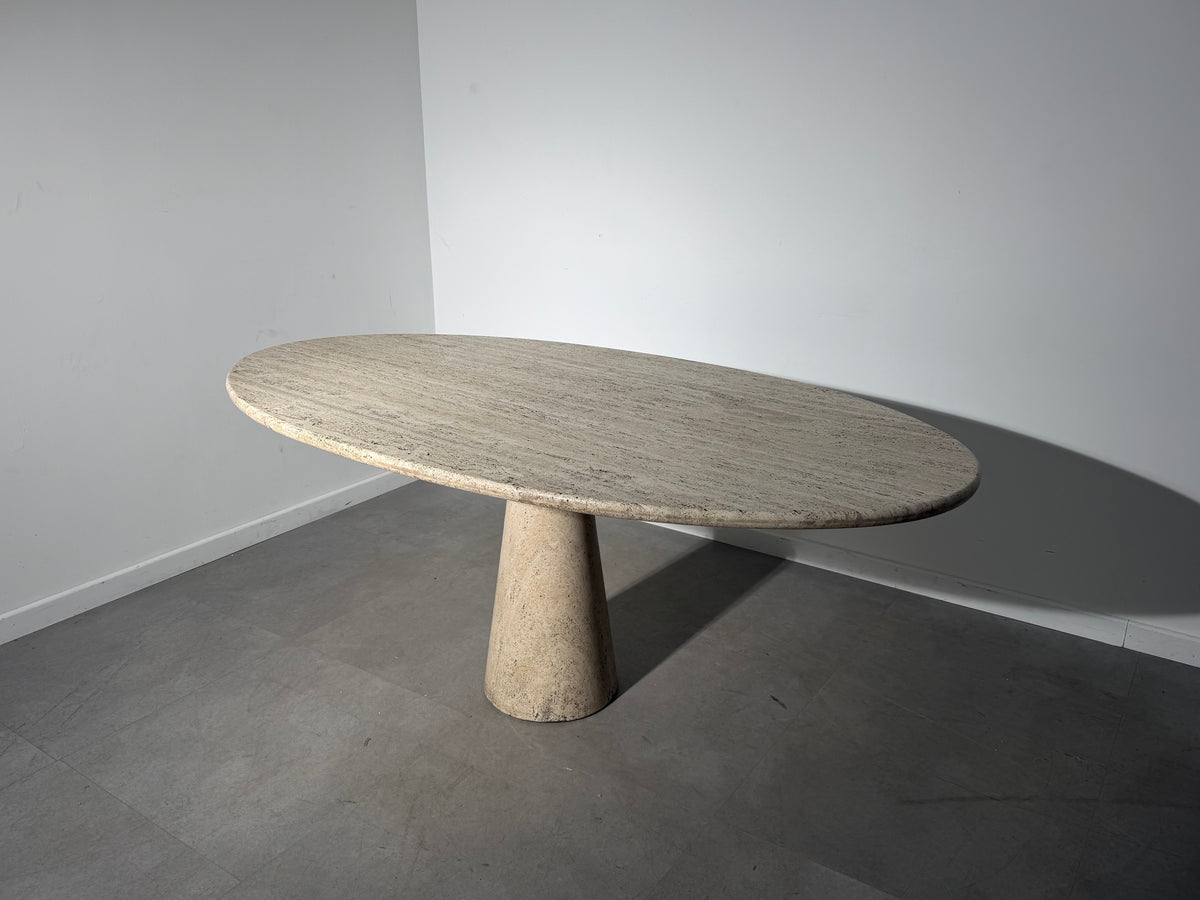 Italian 1970’s Travertine Dining Table for Skipper, Attributed to Angelo Mangiarotti