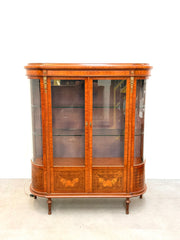 French Louis XVI Style Marquetry Display Cabinet