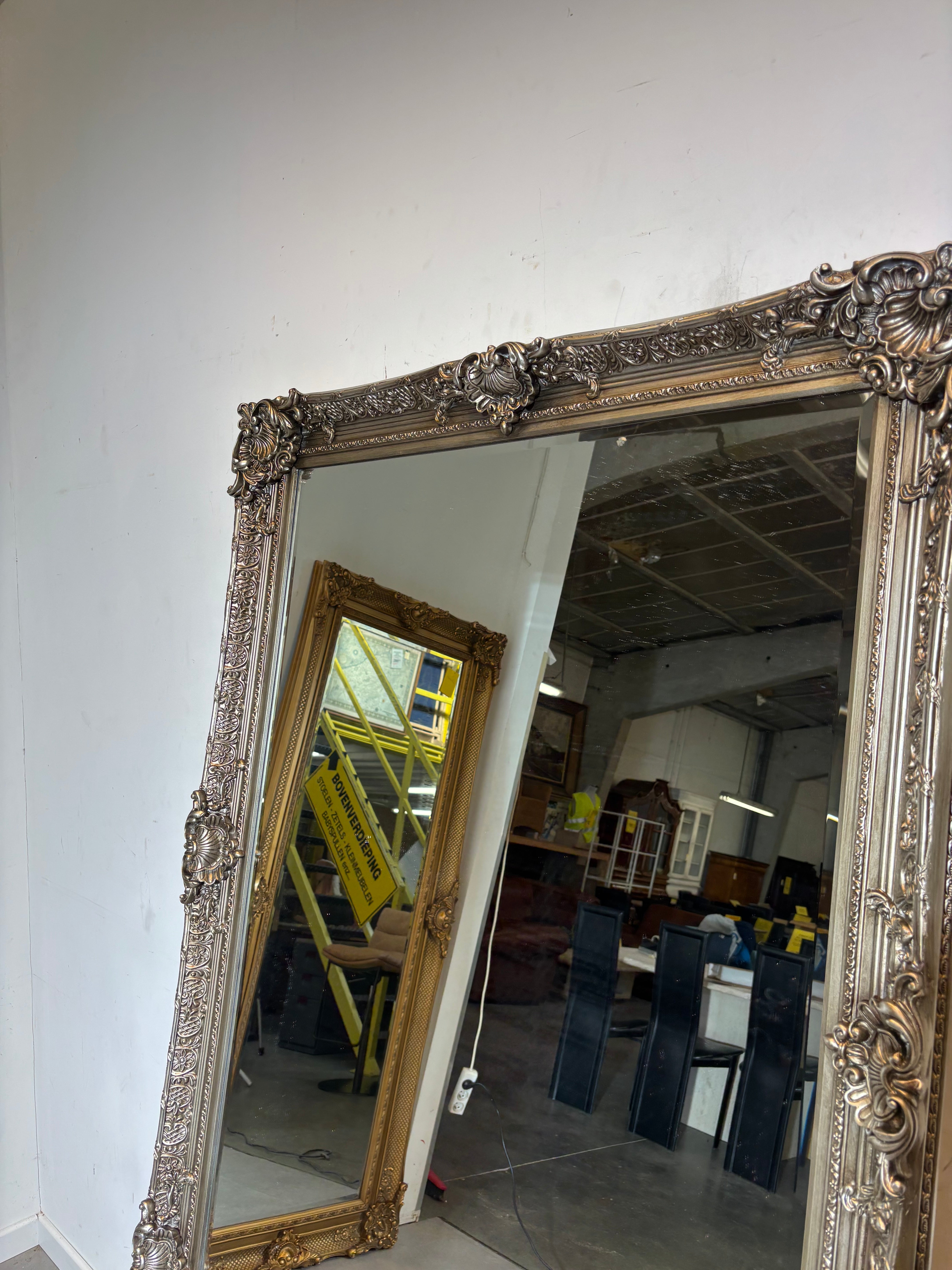 Zilveren spiegel 198 x 109 cm