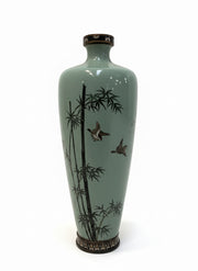 Vase Cloisonné Japonais – Période Meiji – Motif Oiseau – 19 cm