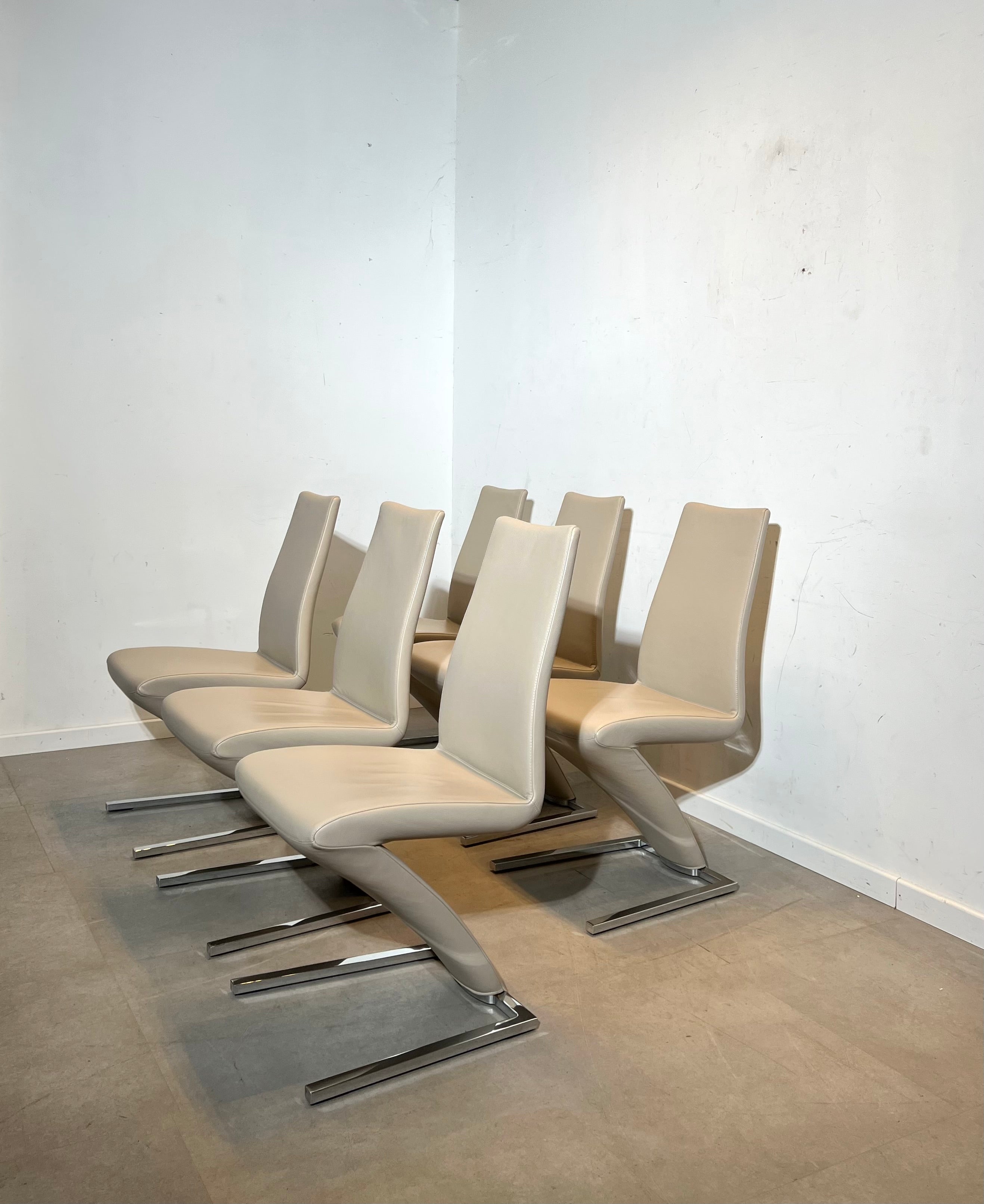 Set of 6 Rolf Benz Designer Dining Chairs