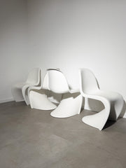 Set of 4 Vitra Panton Chairs by Verner Panton – White, 2017