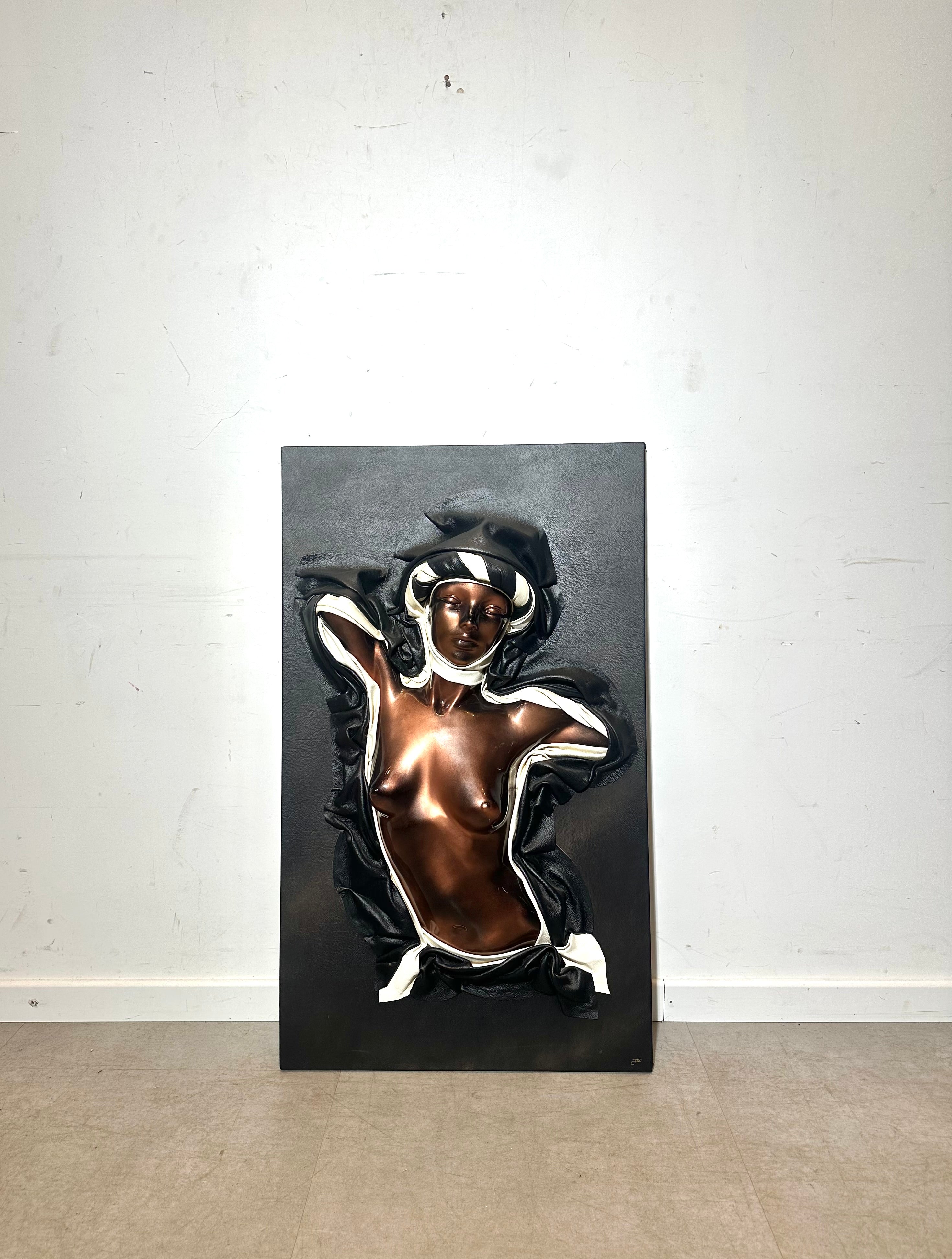 Female Torso Sculpture on Canvas 3D