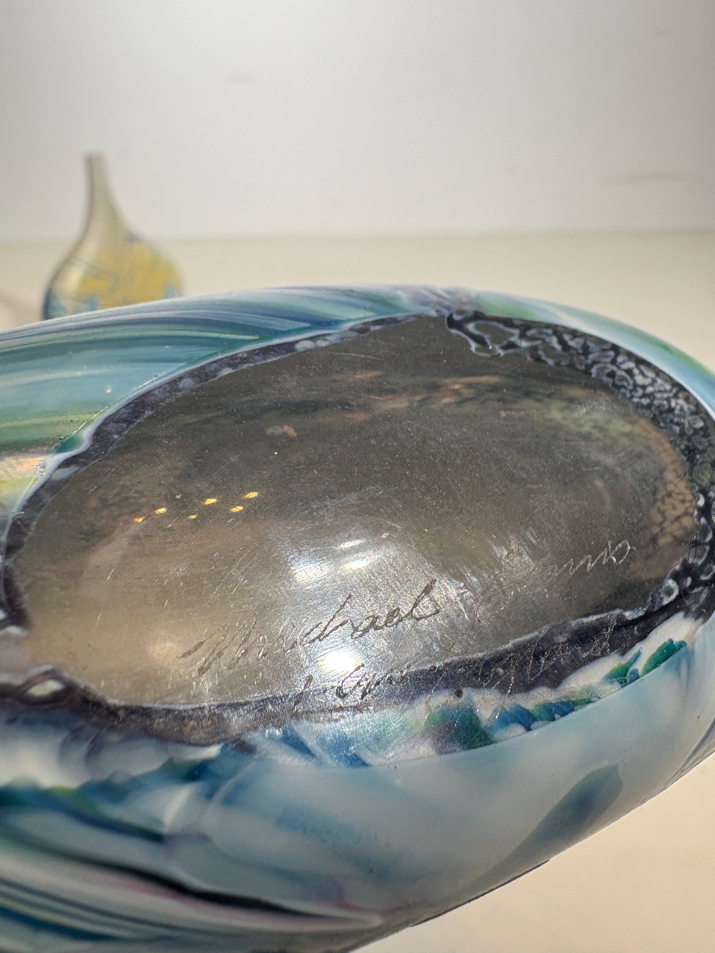 Pair of Isle of Wight blown glass vases by Michael Harris