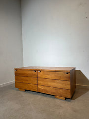 Vintage solid teak low sideboard