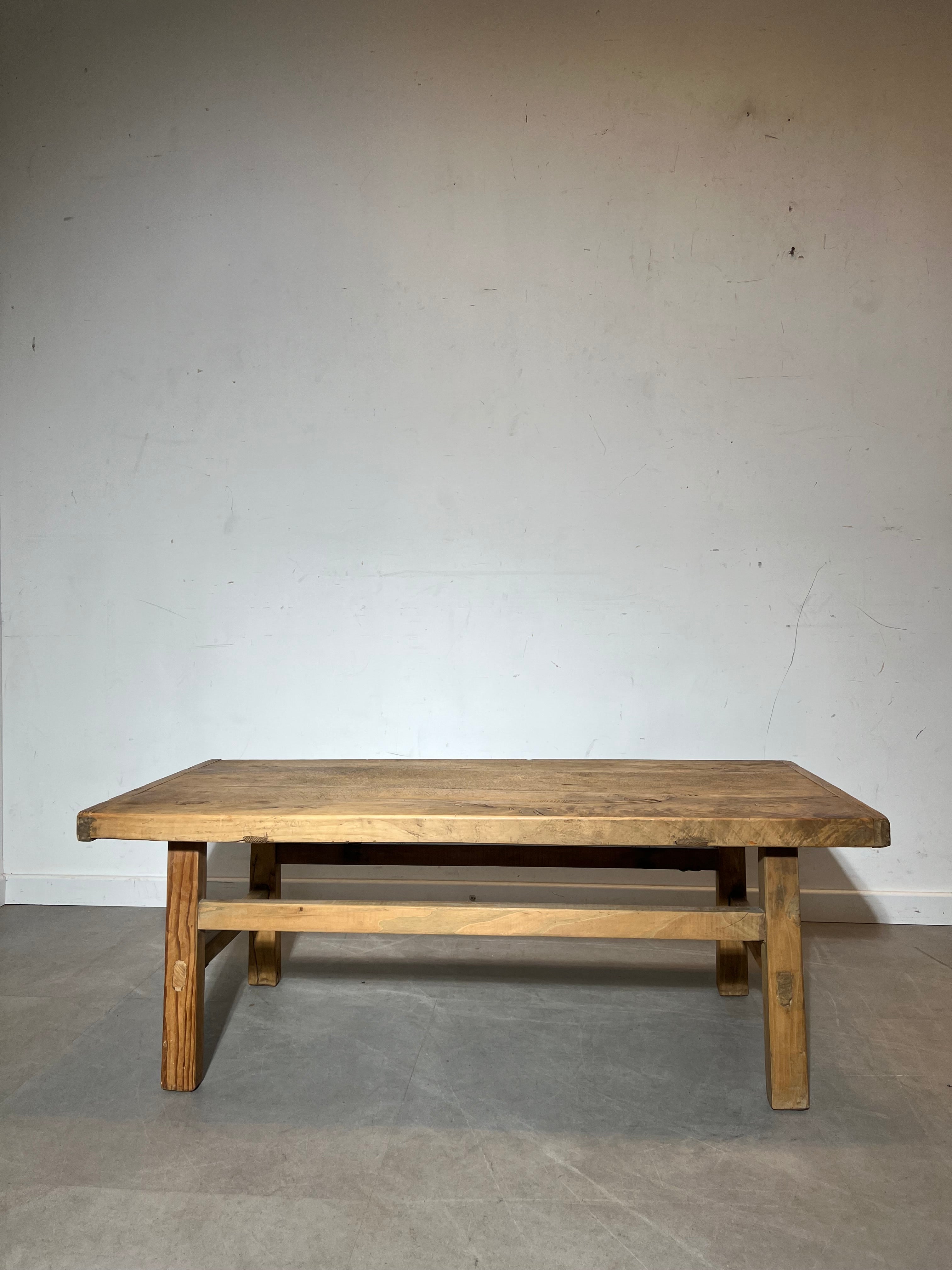 Vintage rustic wooden coffee table