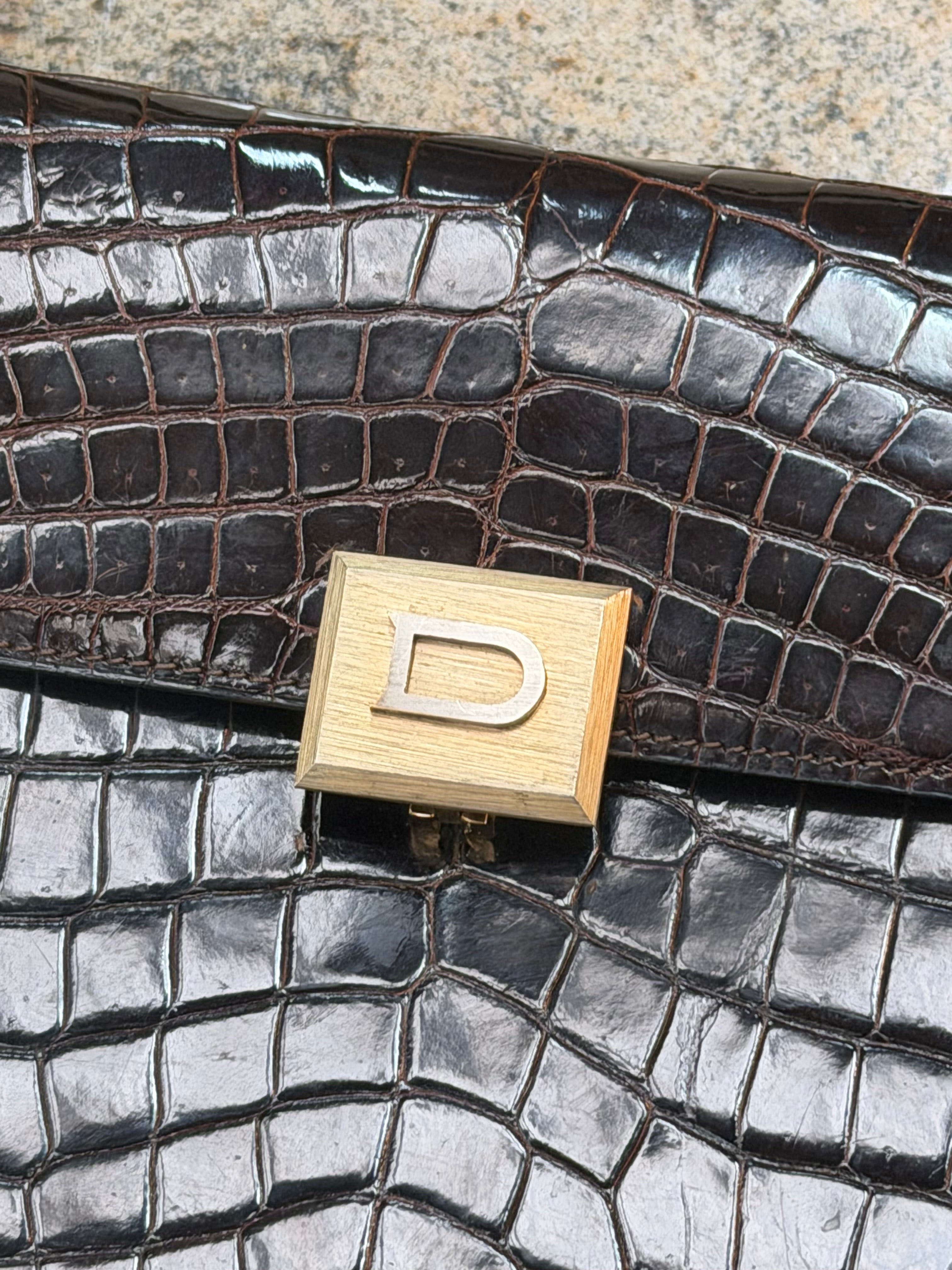 Delvaux Vintage Crocodile Leather Handbag – 1970s