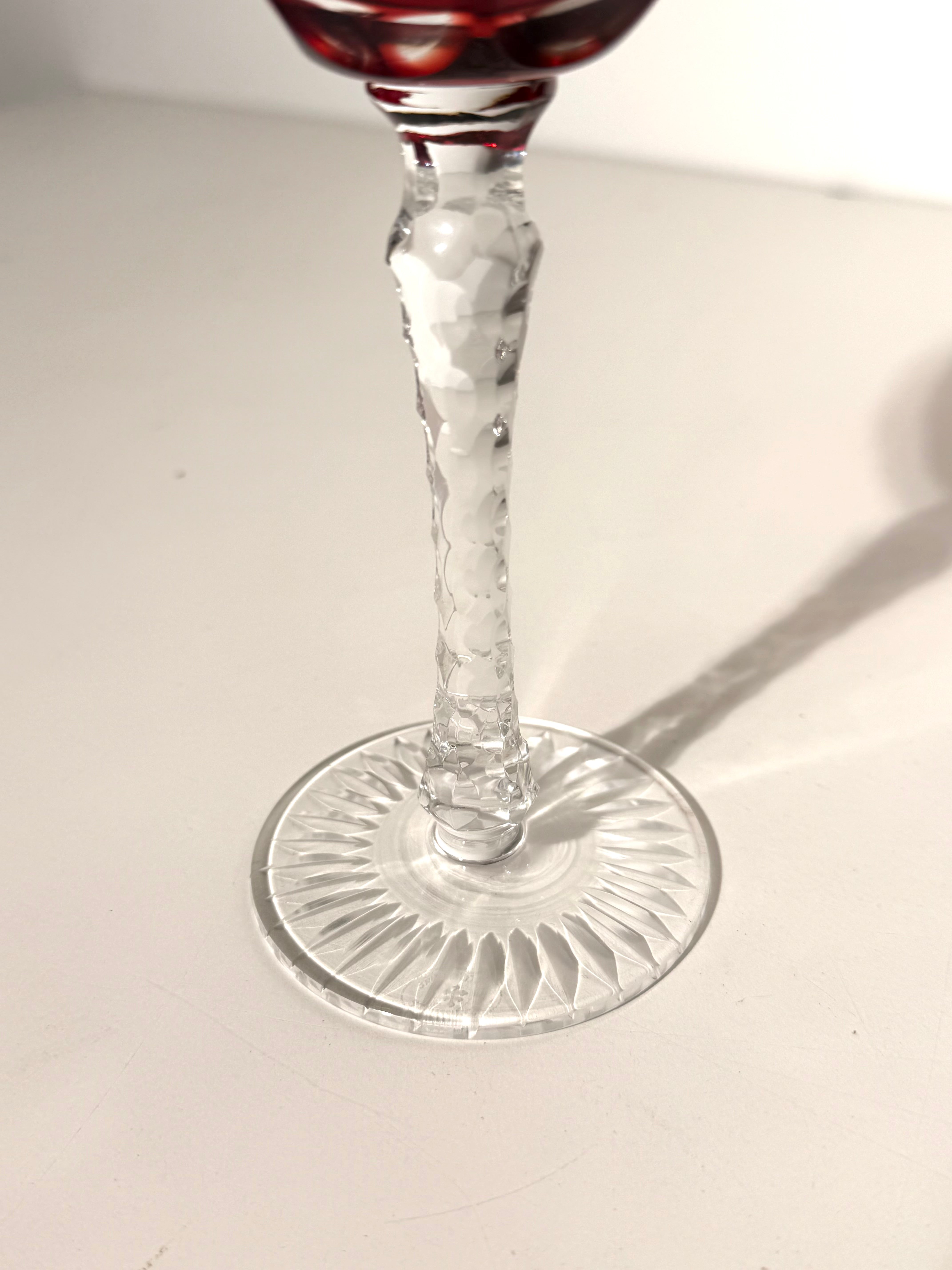 Set of 6 Cut Crystal Wine Glasses