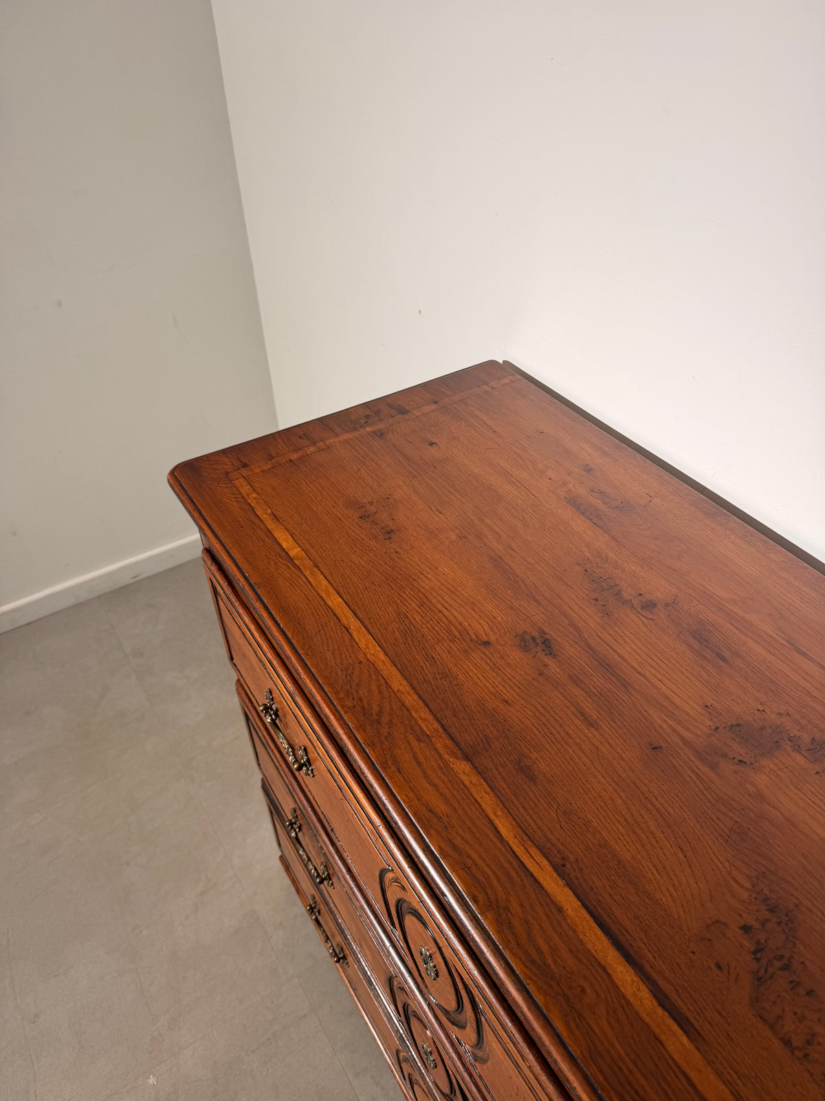 Antique Oak Three-Drawer Chest of Drawers