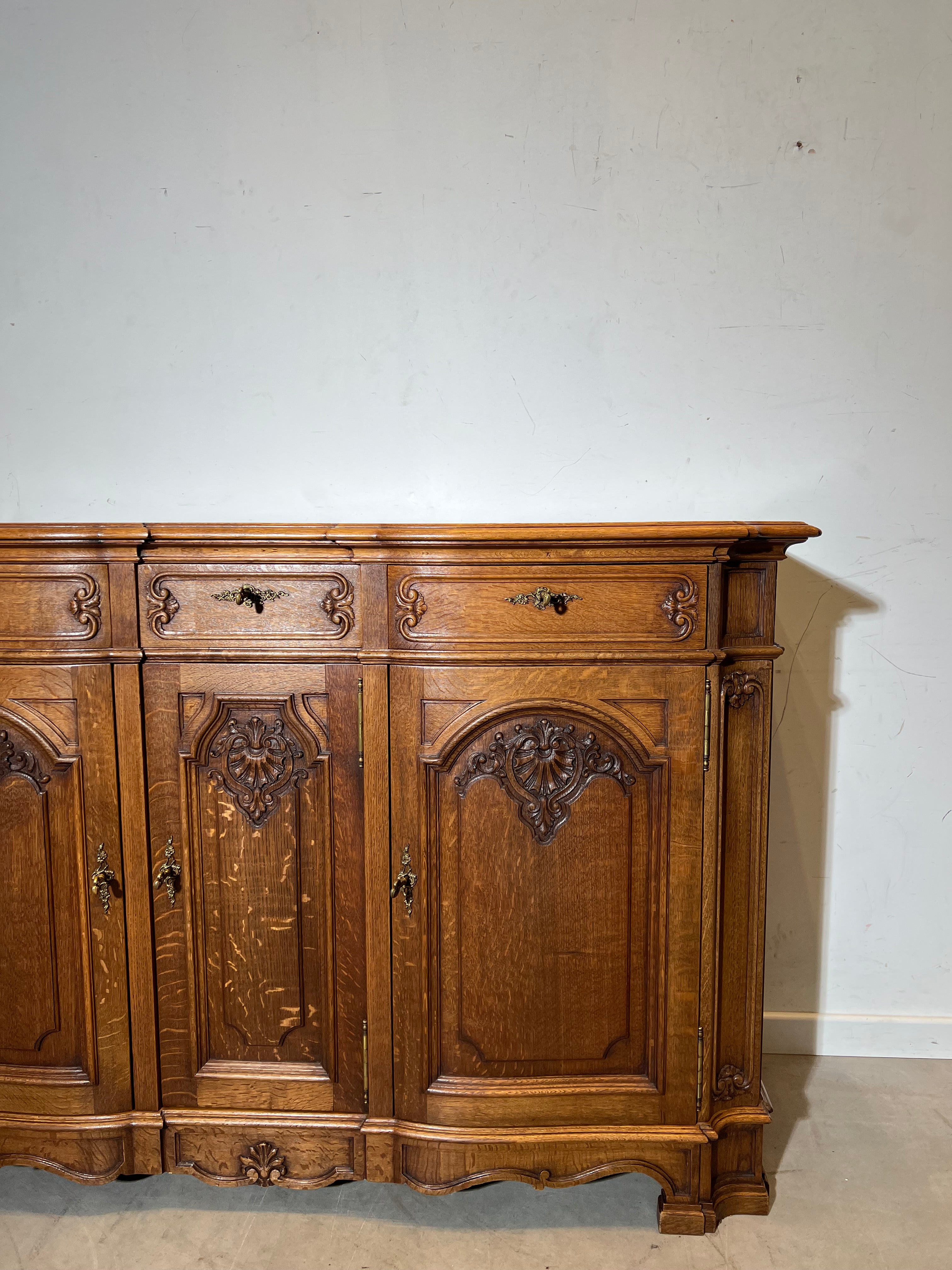Antique Louis XV Style Oak Sideboard
