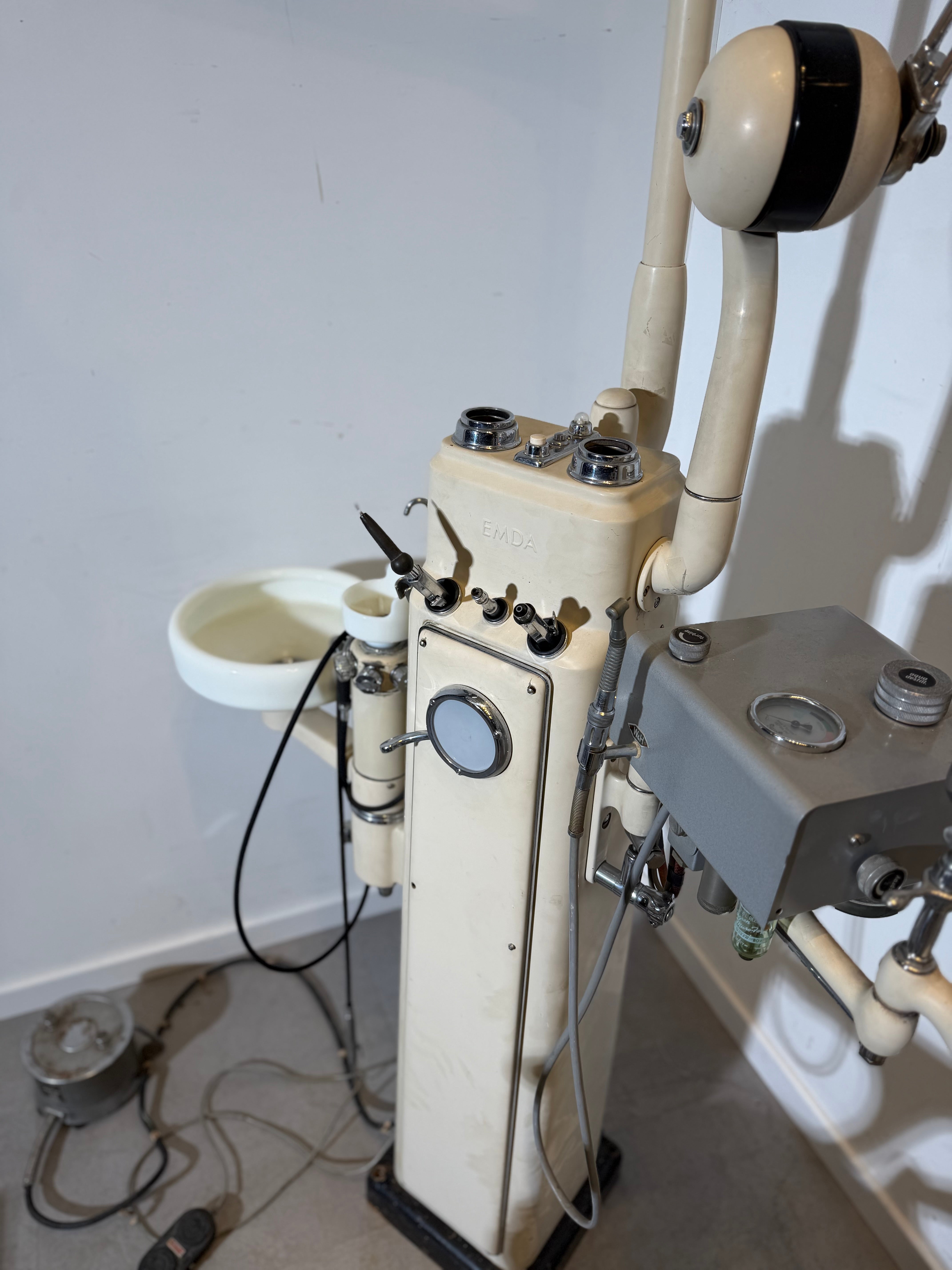 Antique 1930’s Dental Chair by EMDA with Full Instrument Set